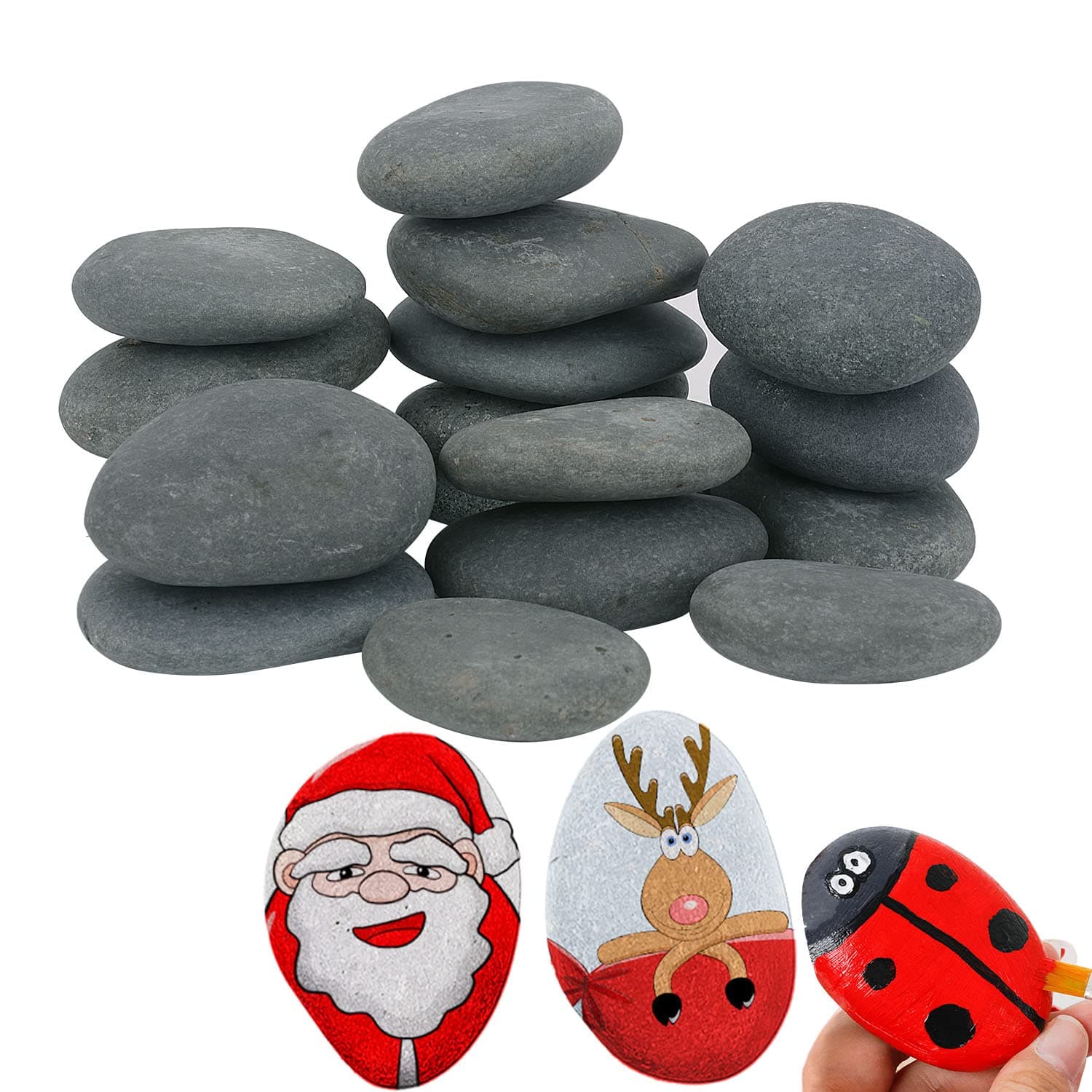 9 pcs Painting Rock,pebbles for Arts and Craft Painting,Smooth Large Pebbles for painting,Natural river Stone 5-8cm
