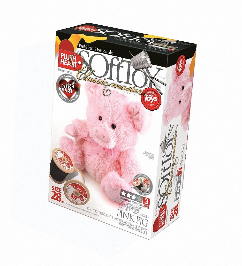 Plush HeartsDIY Sitting Pink Pig