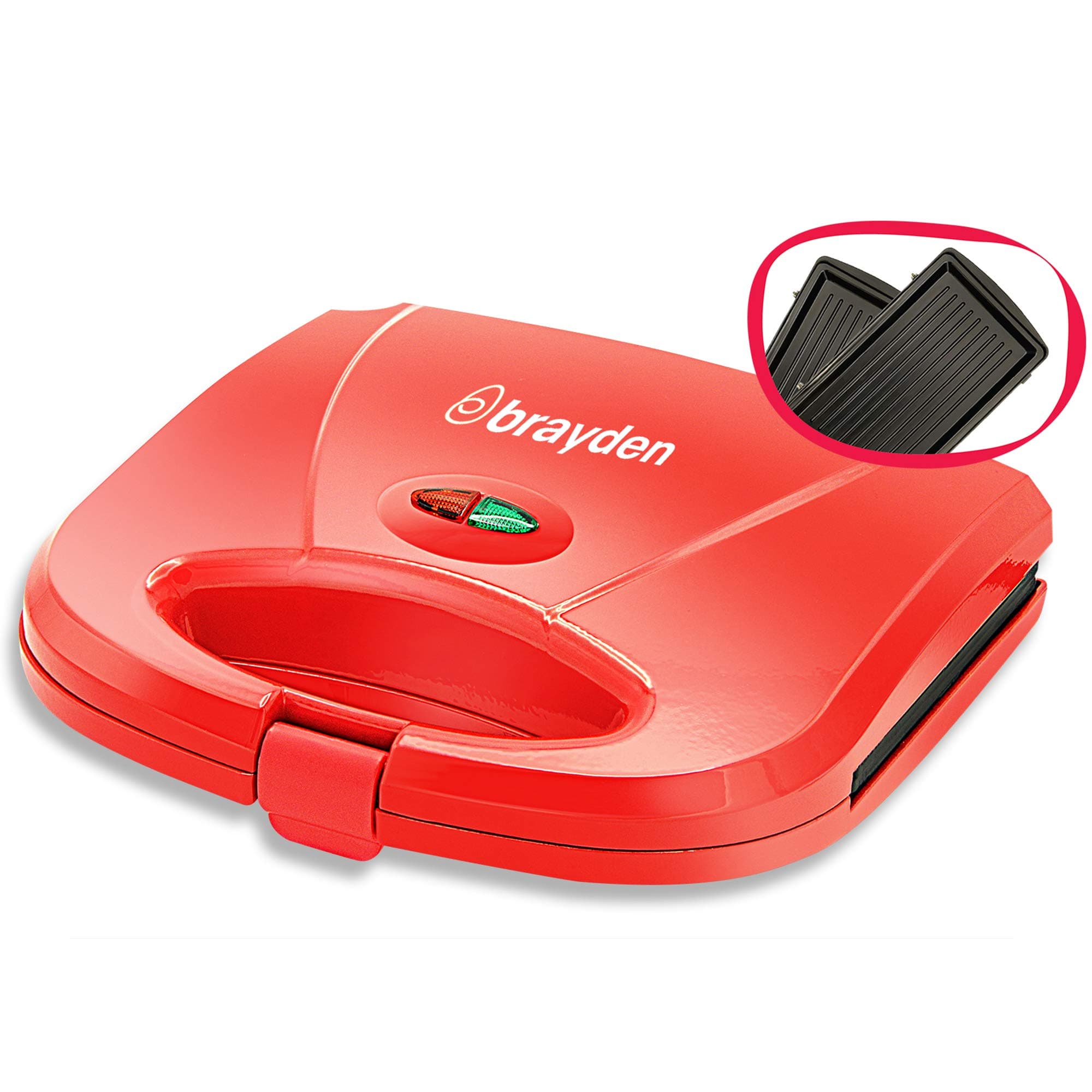 Brayden Furo G10 800-Watt Sandwich Maker With Fixed Non-stick Plates, Red