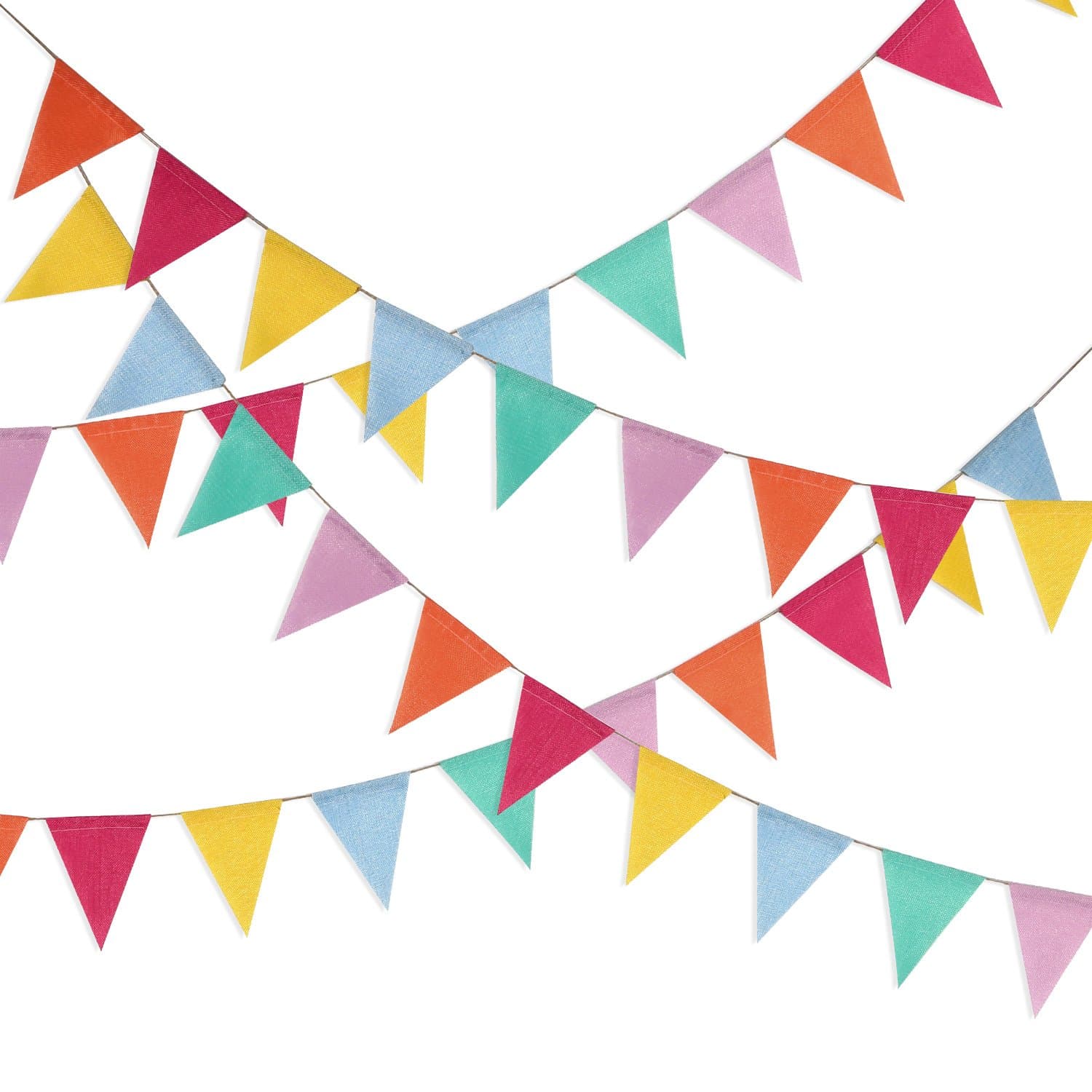 42 Pieces Colorful Pennant Banner Flag Multicolor Bunting String Triangle Banner Pennants for Birthdays Classroom School Carnival Garland Outdoor Events Party Hanging Decorations(Pastel)