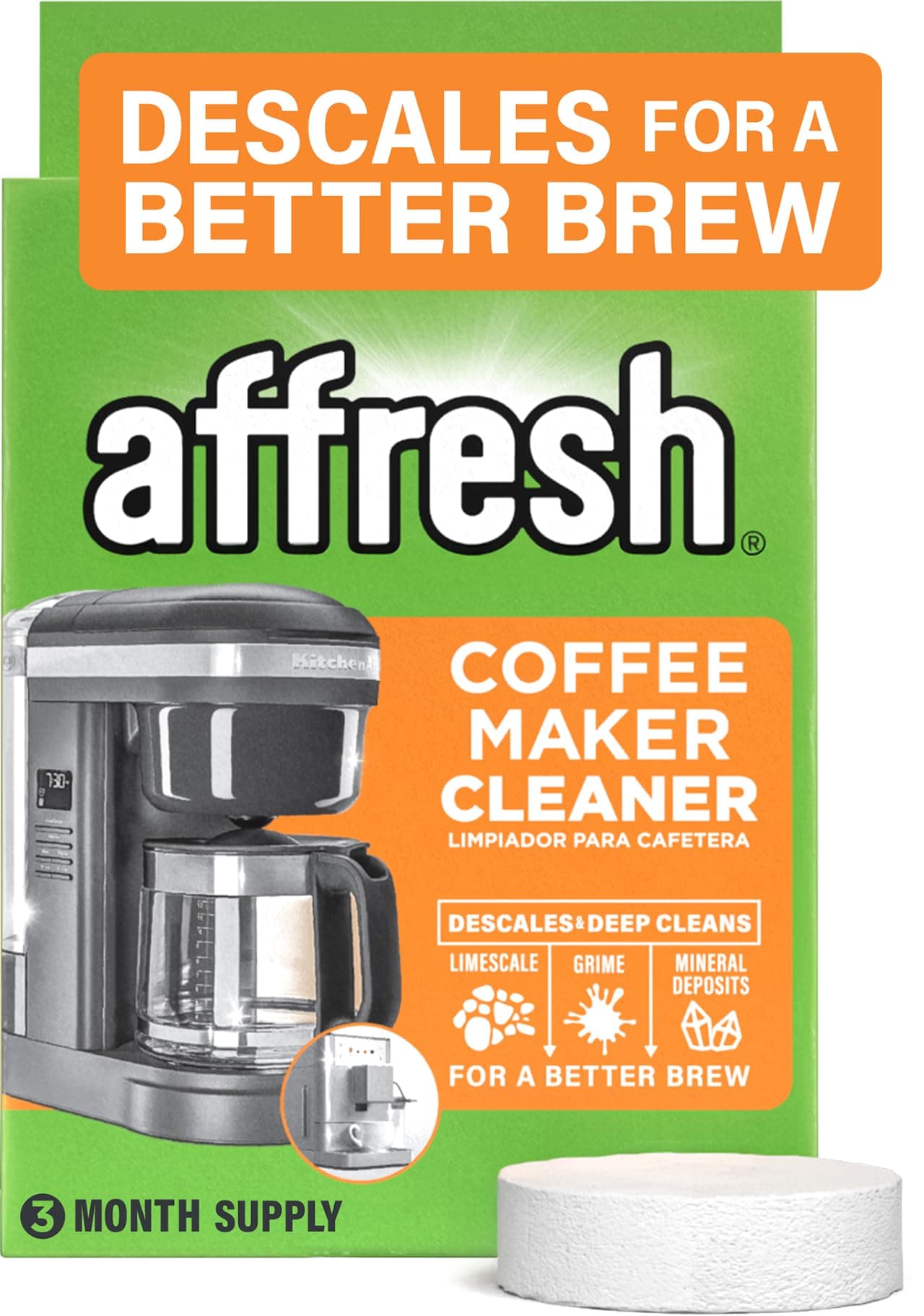 Coffee Maker Cleaner, Works with Multi-cup and Single-serve Brewers, 3 Tablets