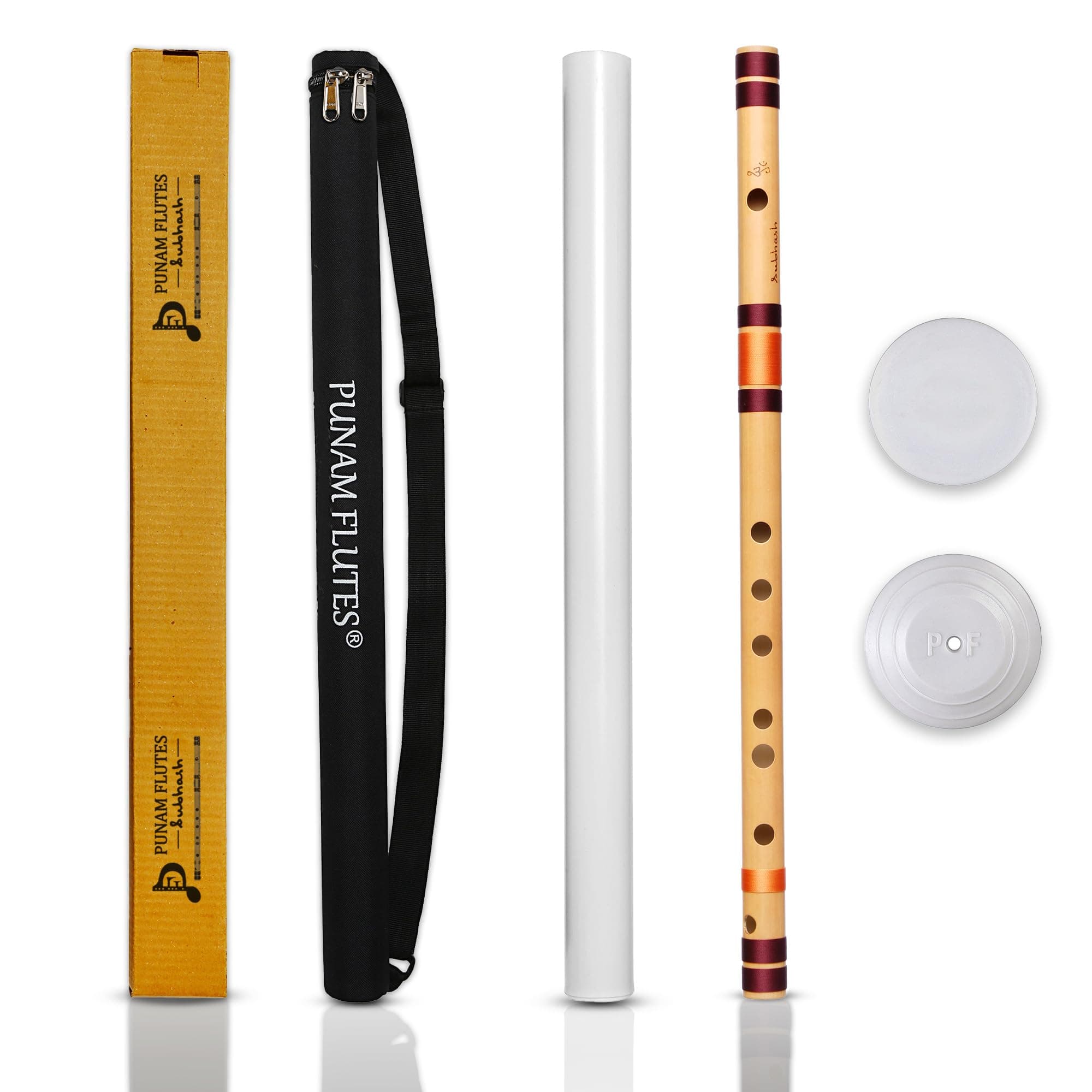 B Natural Base Right Hand Bamboo Flute/Bansuri Size 20.4 Inches