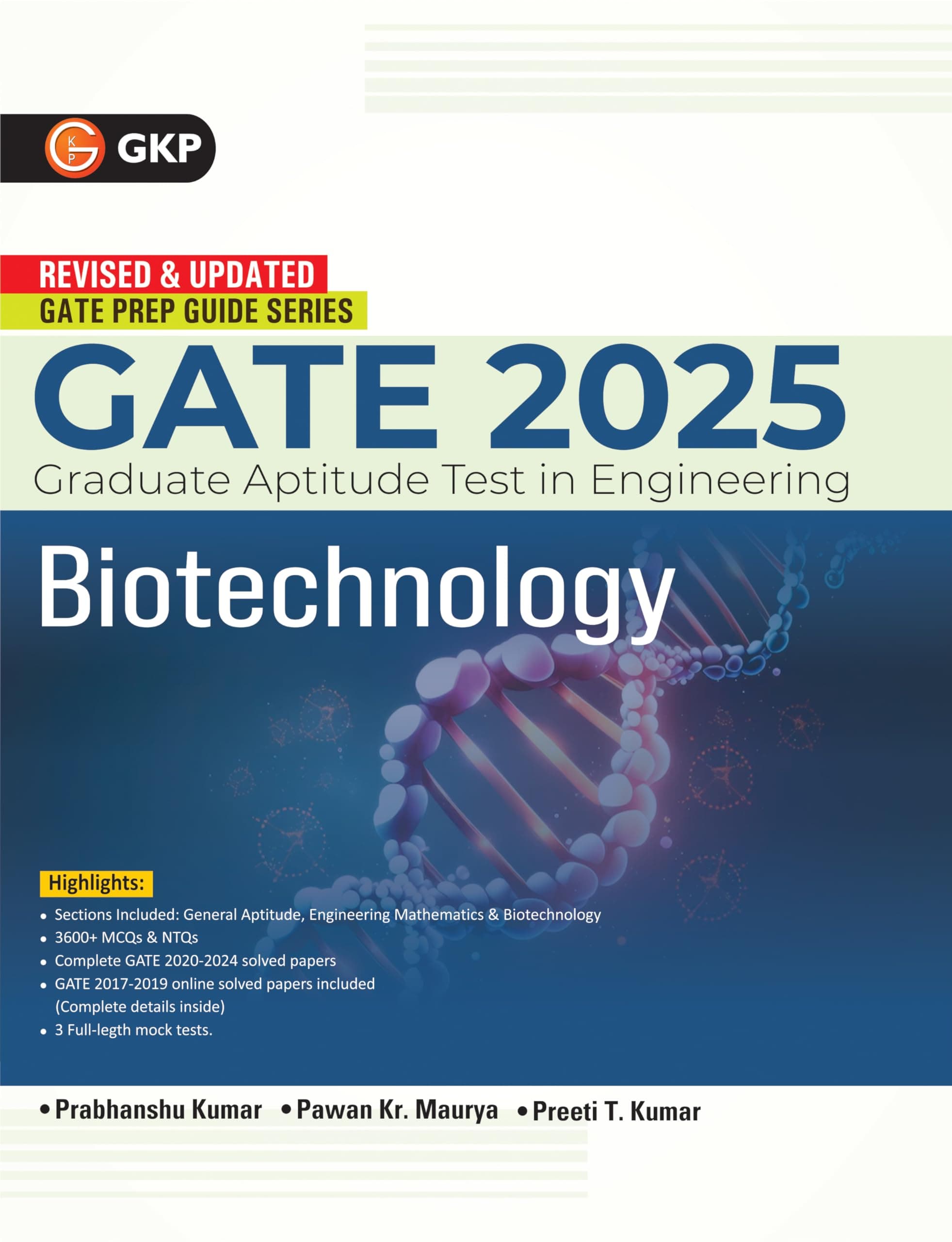 GKP GATE 2025 : Biotechnology - Guide (Includes Solved Paper 2020-2024 & 3 Mock Tests)