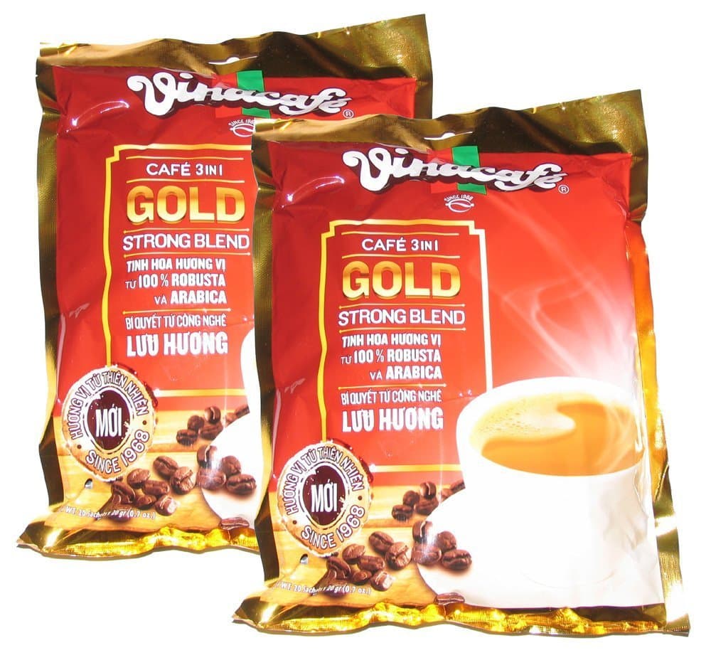 Vinacafe 3 in 1 Instant Coffee Mix Strong Blend 2-Pack (40 sachets total)