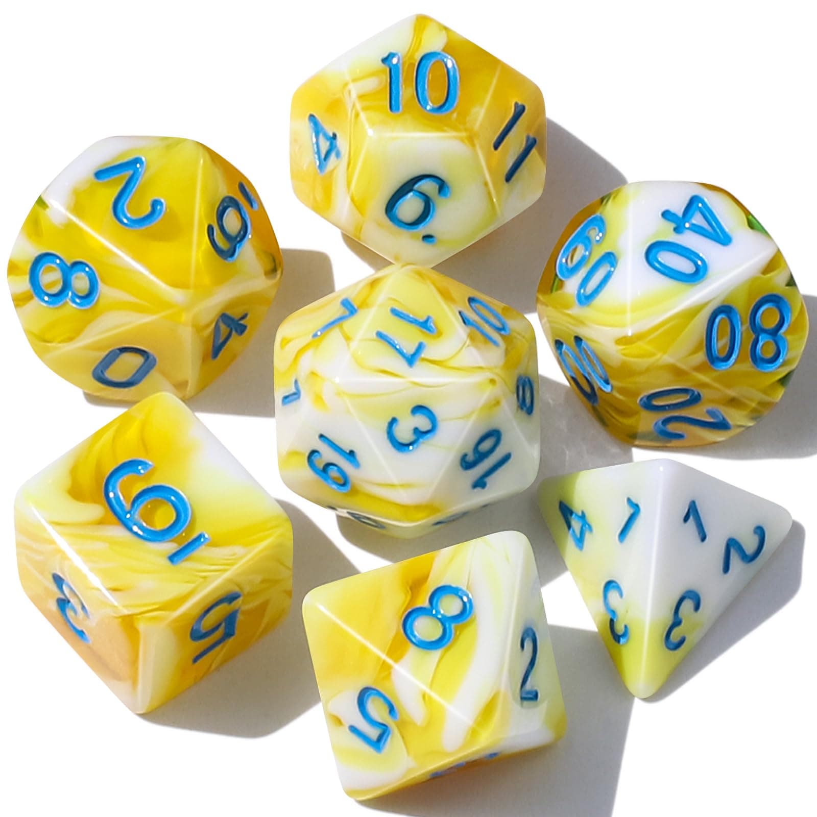 CiaraQ DND Polyhedral Dice Set with a Black Dice Bag for D&D RPG MTG Role Playing Table Games