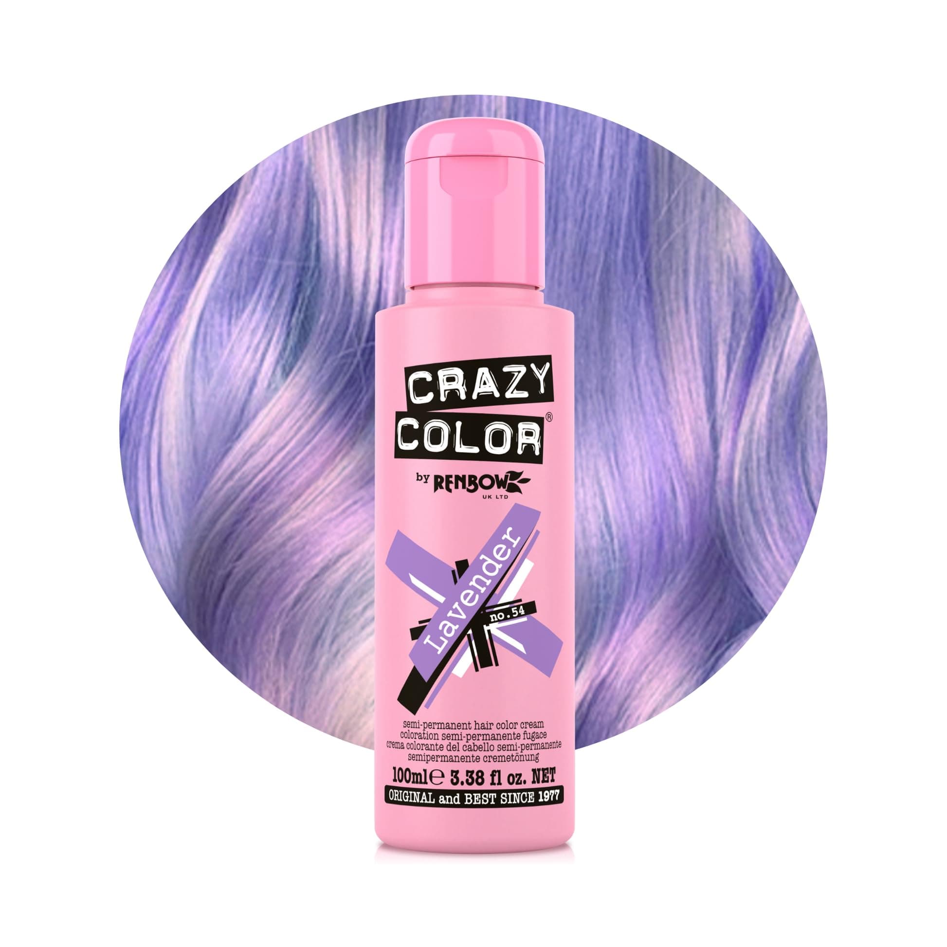 Crazy Color by Renbow Semi Permanent Colour Hair Dye Lavender No.54 100ml