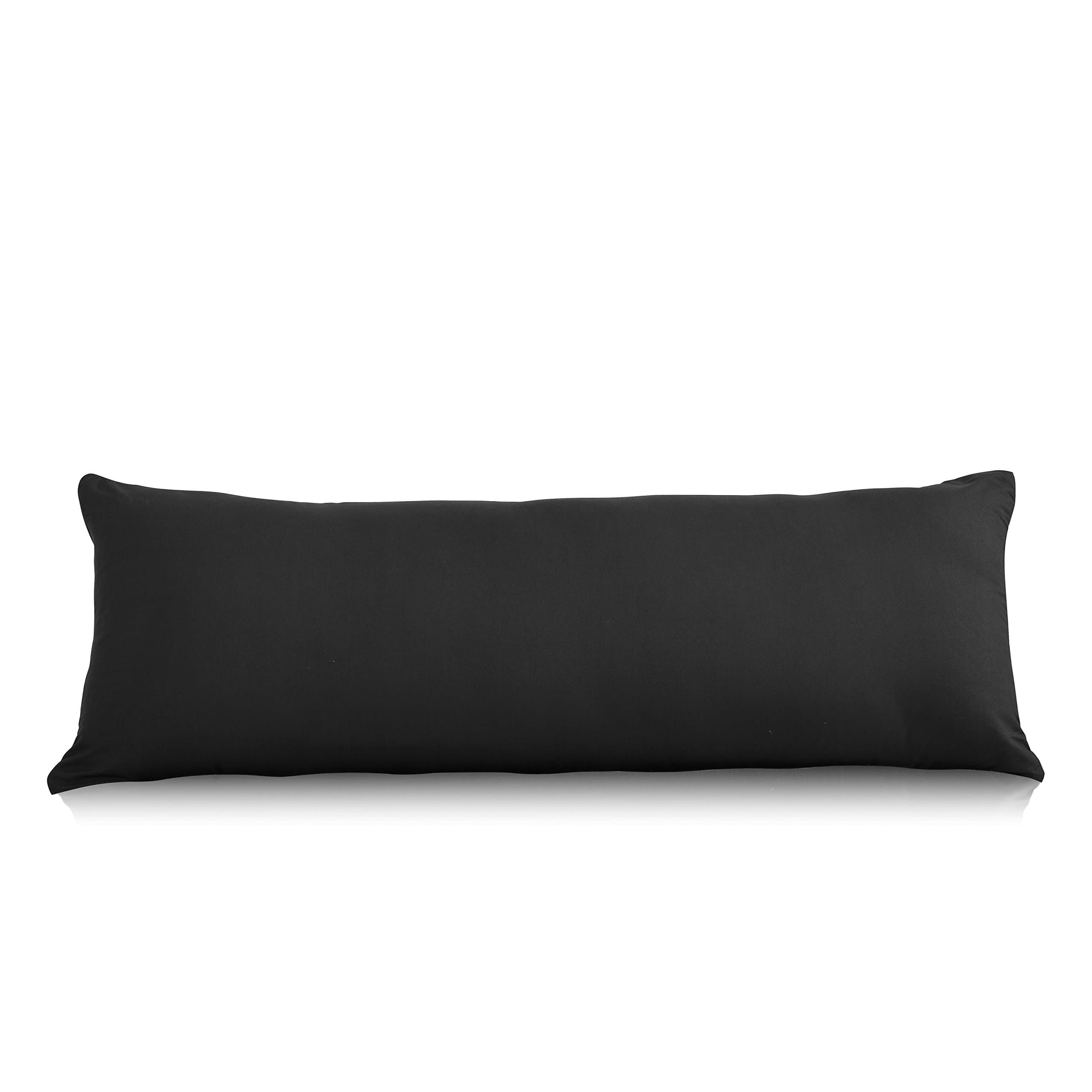 EVOLIVE Ultra Soft Microfiber Body Pillow Cover/Pillowcases 21"x54" with Hidden Zipper Closure (21"x54" Body Pillow Cover, Black)