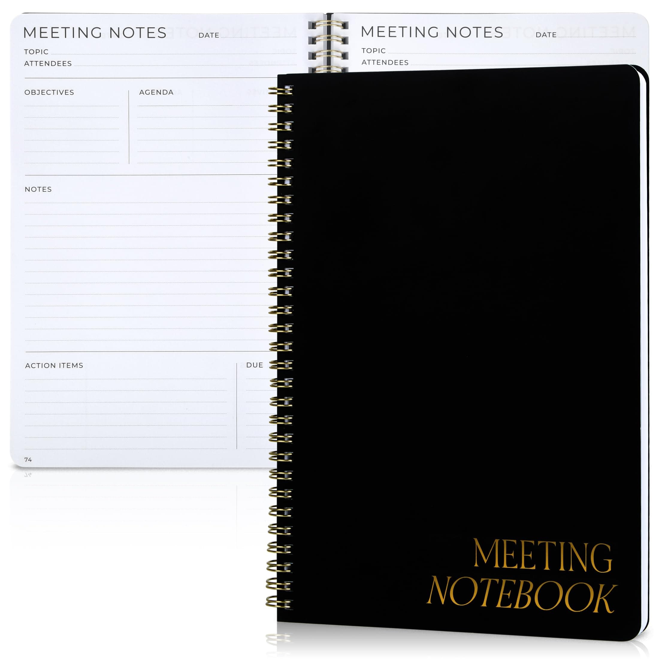 ZICOTO Beautiful Meeting Notebook For Work Organization - Easily Take Notes And Keep Agendas on Track - The Perfect Office Planner Supplies for Women & Men to Professionally Manage Business Projects
