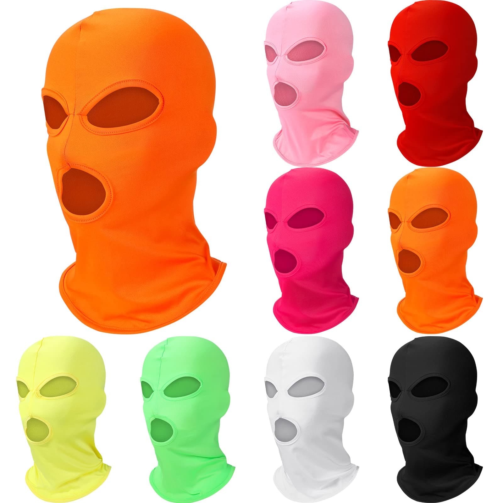 8 Pcs 3 Hole Full Face Ski Mask for Men Women, Summer Cooling Neck Gaiter, UV Protector Motorcycle Ski Scarf Sports