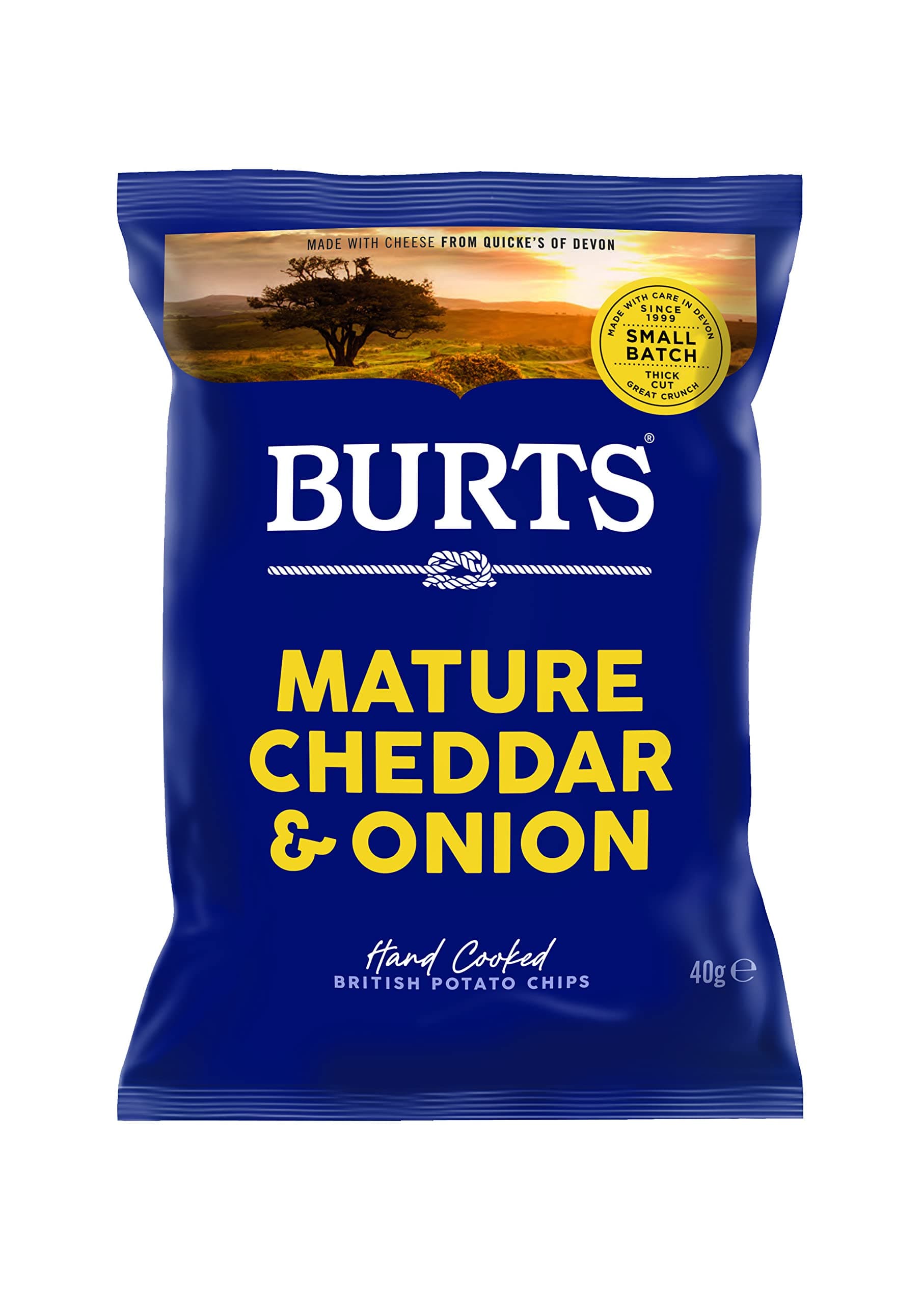 – Crisps Mature Cheddar & Onion 40g | Authentic British Potato Crisps | Gluten Free | Hand Cooked