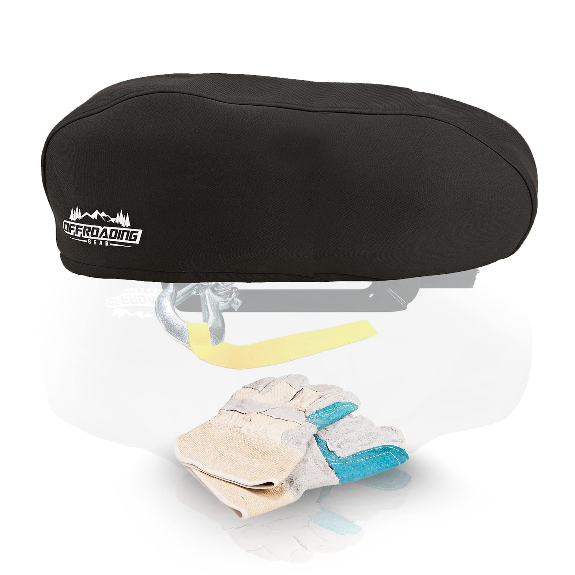 Offroading Gear4x4 Waterproof and Dust-Resistant Heavy-Duty Winch Cover for 8,000lbs - 10,000lbs Winches | Black Neoprene Fabric | ATV| Jeep| Truck| Etc.| Medium