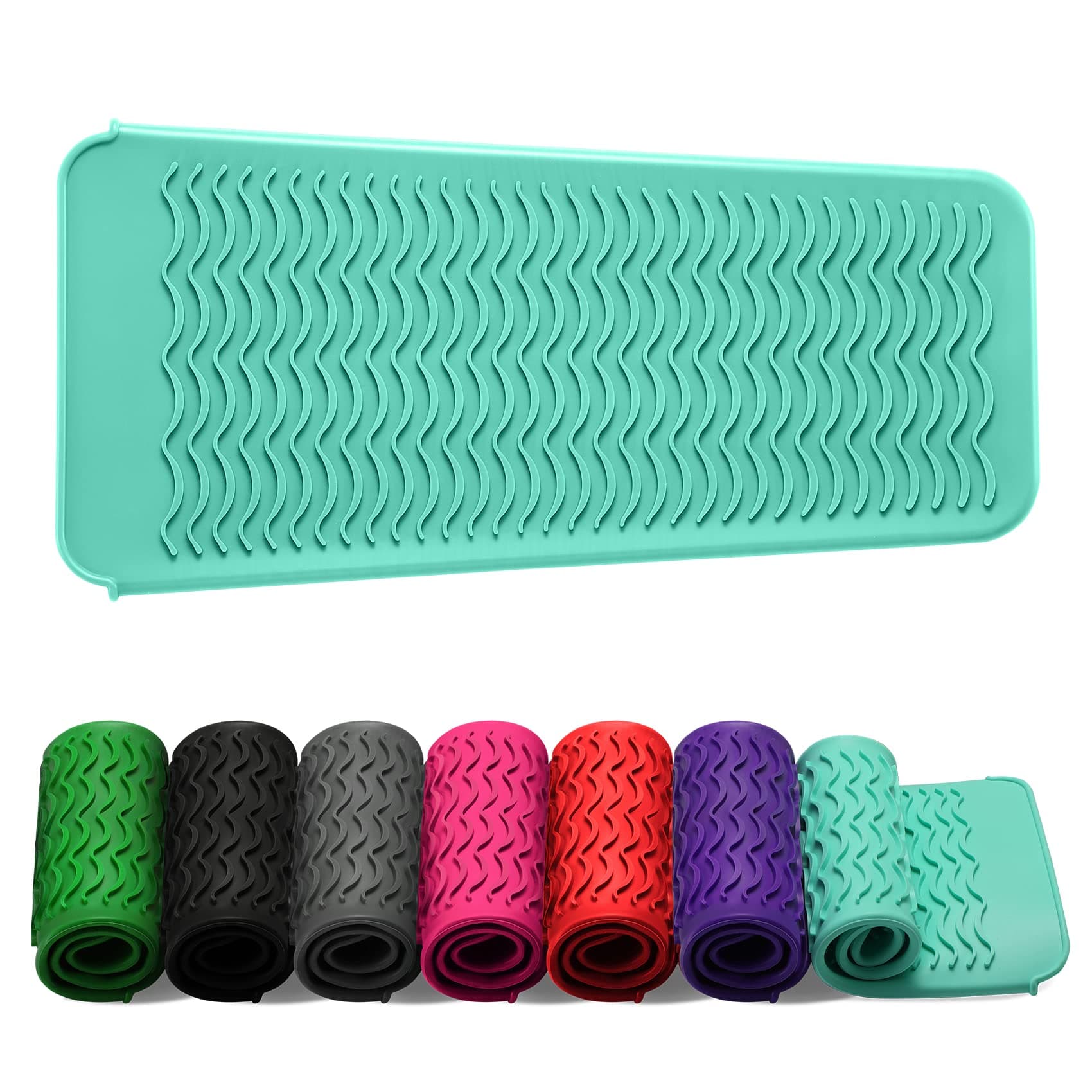 ZAXOP Resistant Silicone Mat Pouch for Flat Iron, Curling Iron,Hot Hair Tools (Mintgreen)