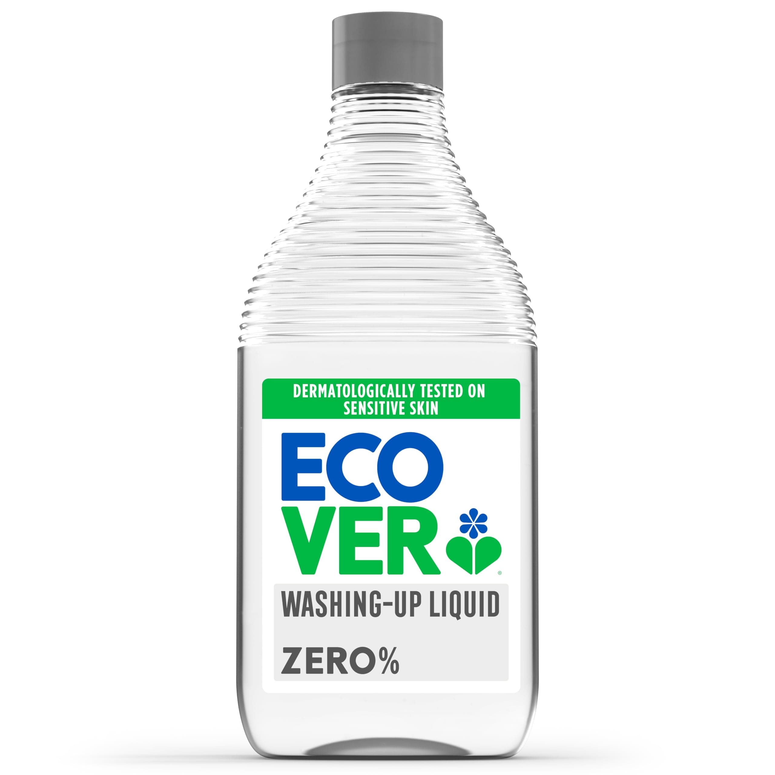Ecover Zero Washing Up Liquid, Washing Up Soap, Tough on Grease and Grime, Dermatologically Tested, 1 x 450 ml