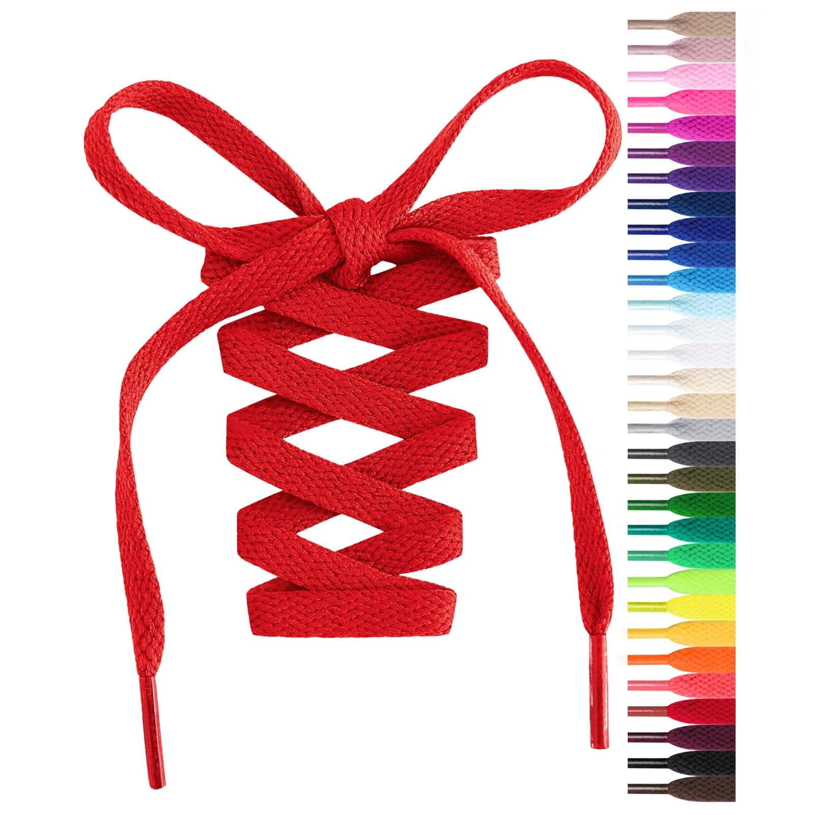 Flat Shoelaces 5/16" - 20 Colors in 36"-72" Shoe Laces For Sneakers