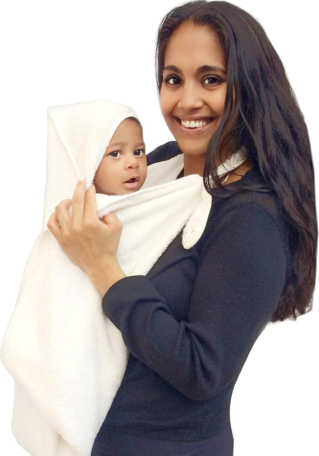 White Hands Free Baby Towel