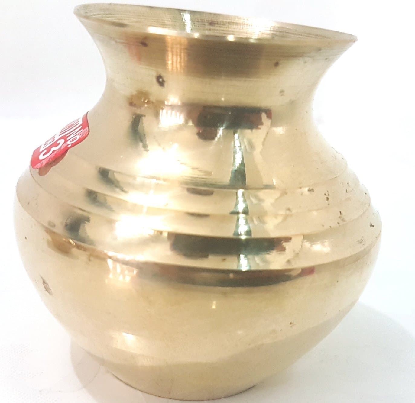 Pure Brass Kalash Pot 3" Lota Prasad Bhog Arti Vraja Krishna Ganesha Laxmi Pooja