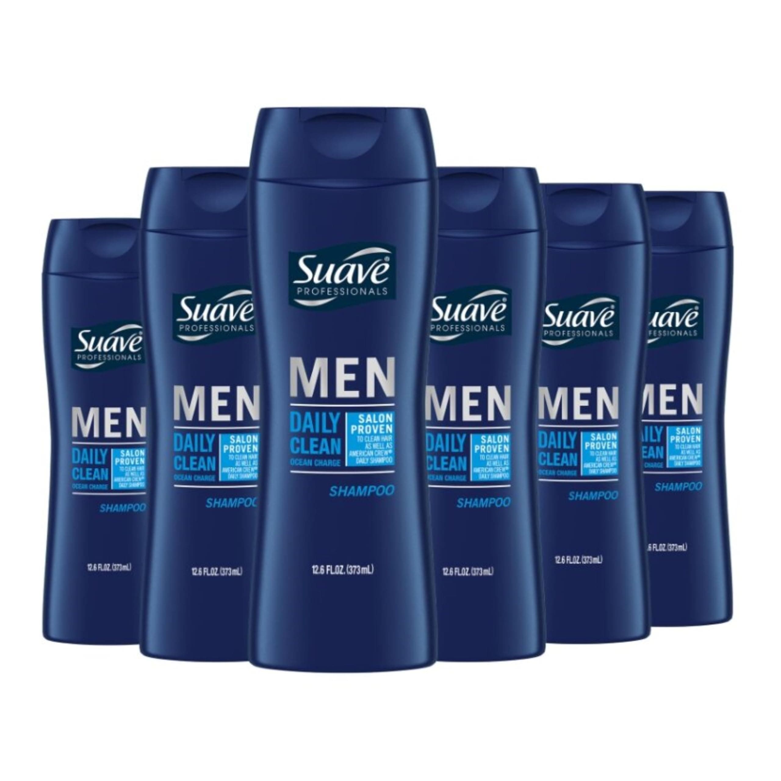 Suave Men 2 in 1 Shampoo and Conditioner, Ocean Charge, 12.6 Fl Oz (Pack of 6)