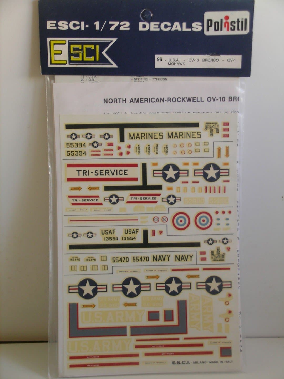 Esci Decals----1/72 scale Decals for the US OV-10 Bronco & OV-1 Mohawk