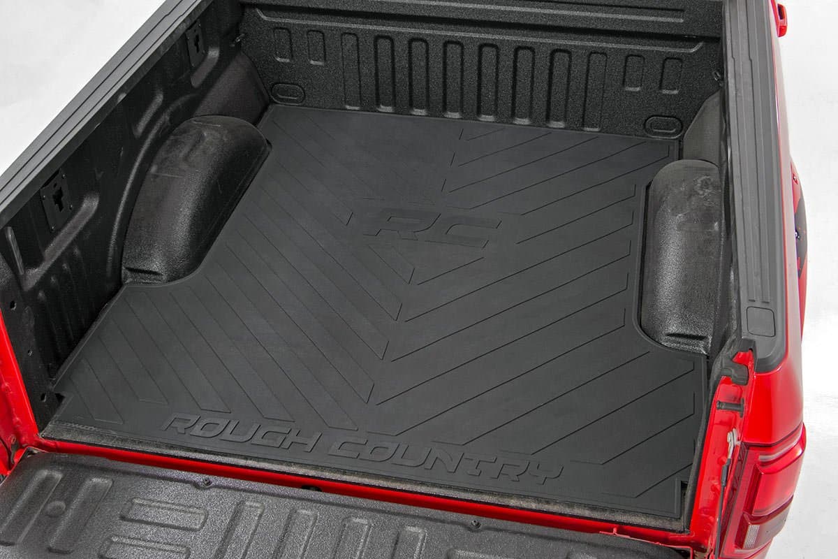Rough Country Truck Bed Mat for Ram 1500 (2002-2018) & 2500/3500 (2010-2026) – Fits 6'4" Bed, Tear-Resistant Heavy-Duty Rubber, Non-Slip Protection