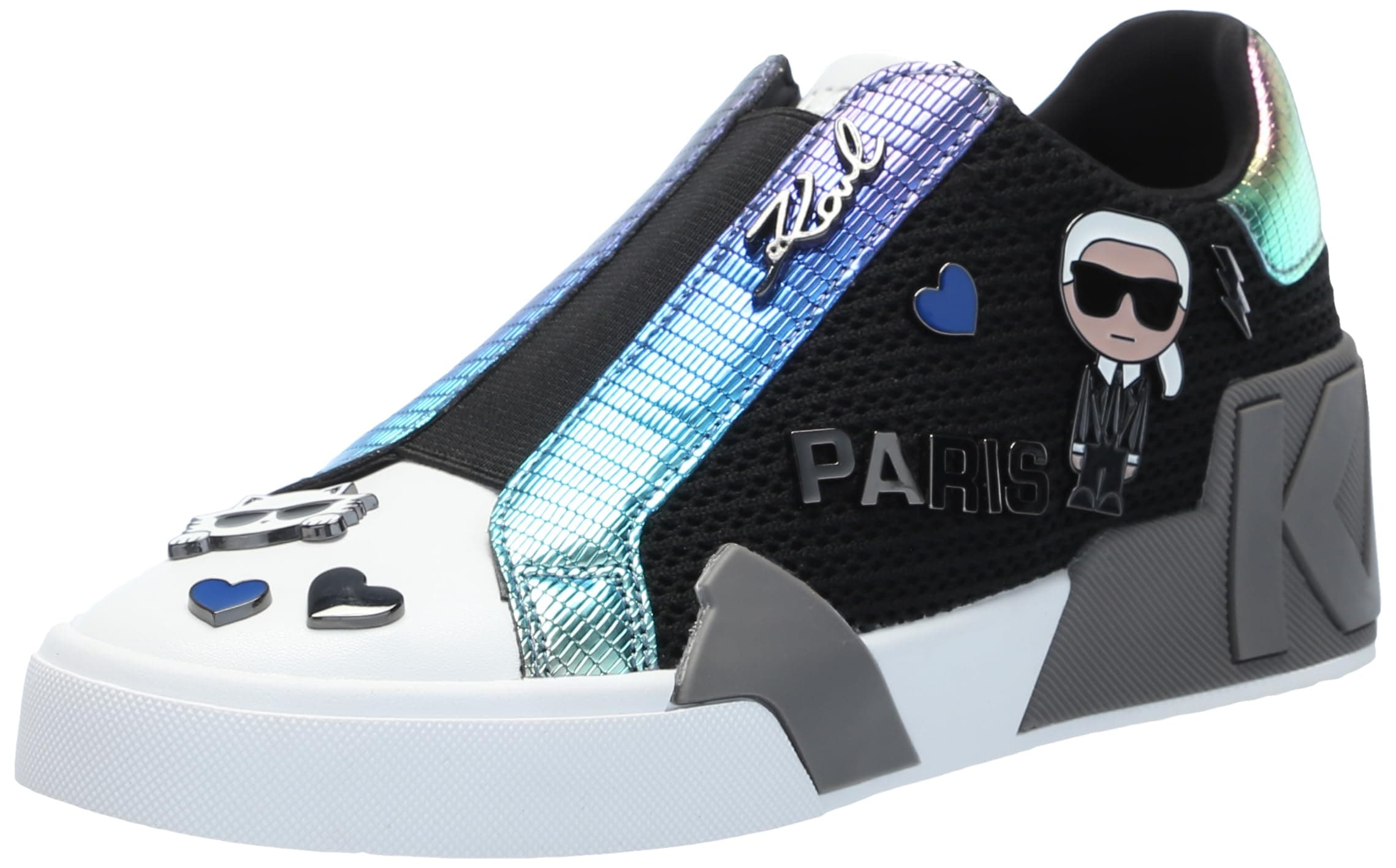 Karl Lagerfeld Womens Mavise Slip on Sneaker with Pins