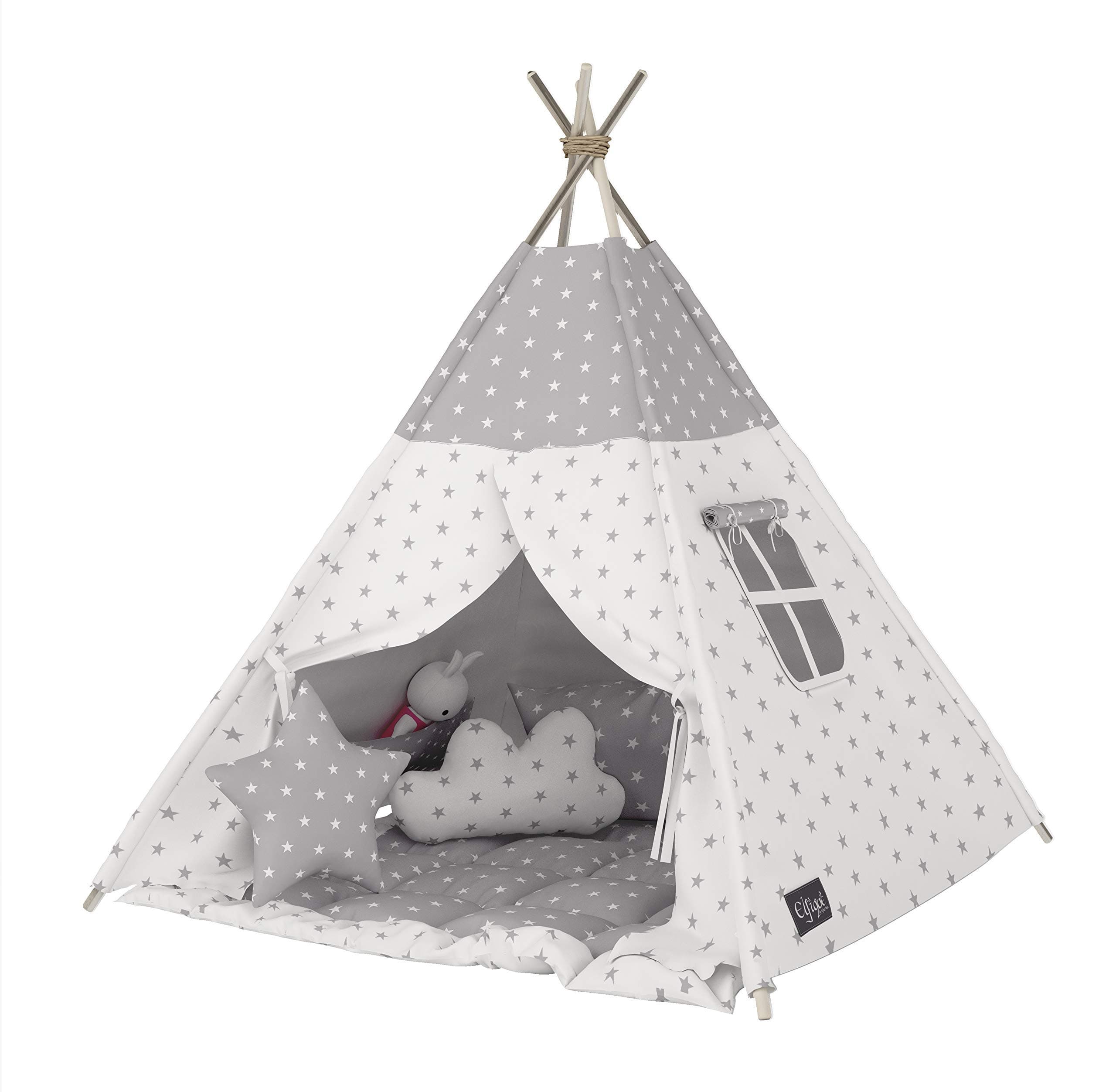 Elfique New Tipi Native American Tent, Play Tent, Including Double Padded Blanket