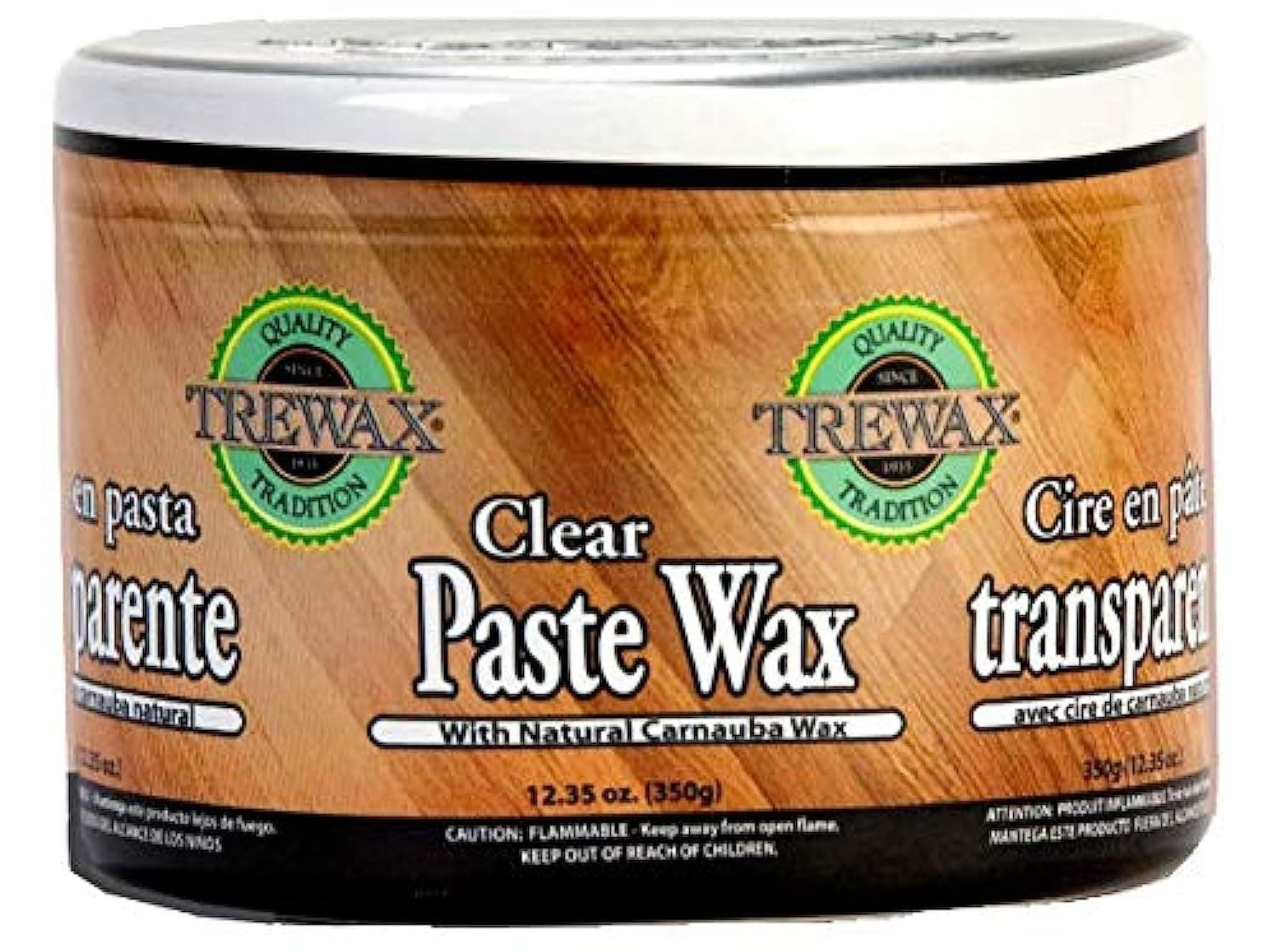 Paste Wax with Carnauba Wax, Clear, 12.35-Ounce, Ideal on Hardwood Floors, Fine Furniture, Granite, Marble and Bronze