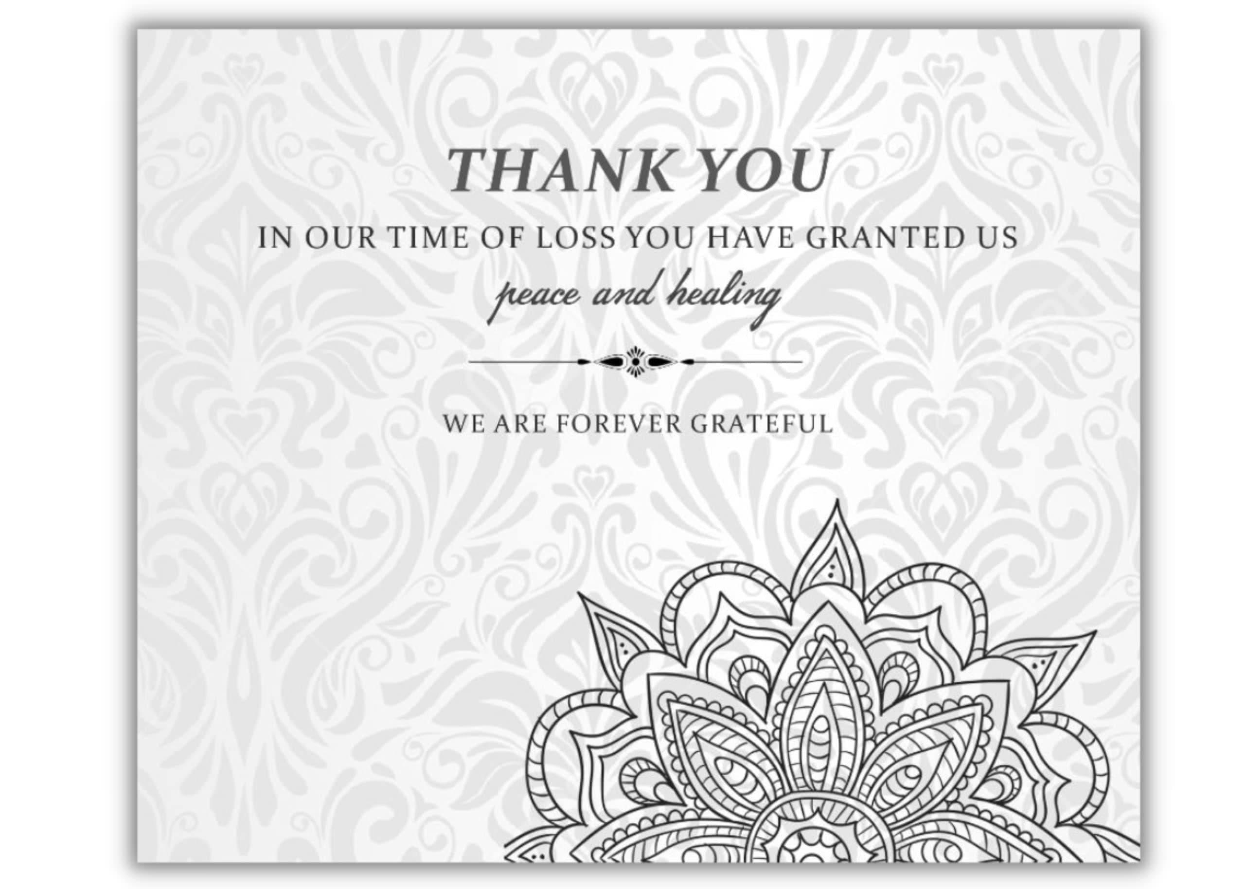 Elcer Celebration of life Funeral thank you cards with envelopes Sympathy Condolence acknowledgement Thank you Cards (White)