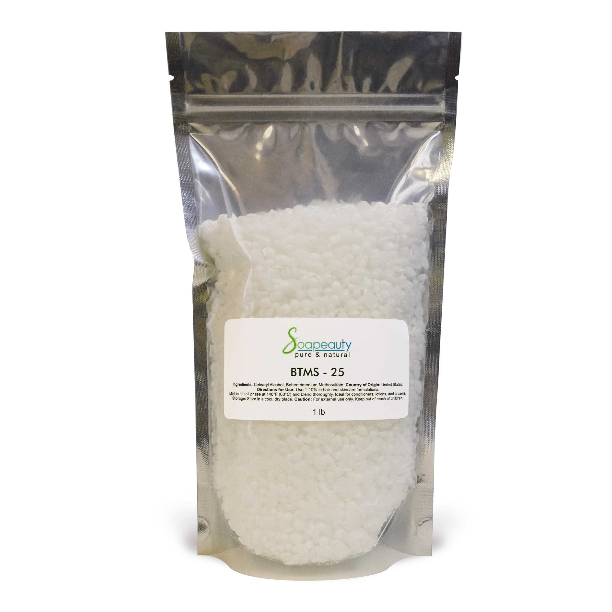 Soapeauty BTMS 25% Behentrimonium Methosulfate Cetearyl Alcohol Emulsifying Conditioner | Sizes 8 OZ to 8 LBS | (16 OZ / 1 POUND)