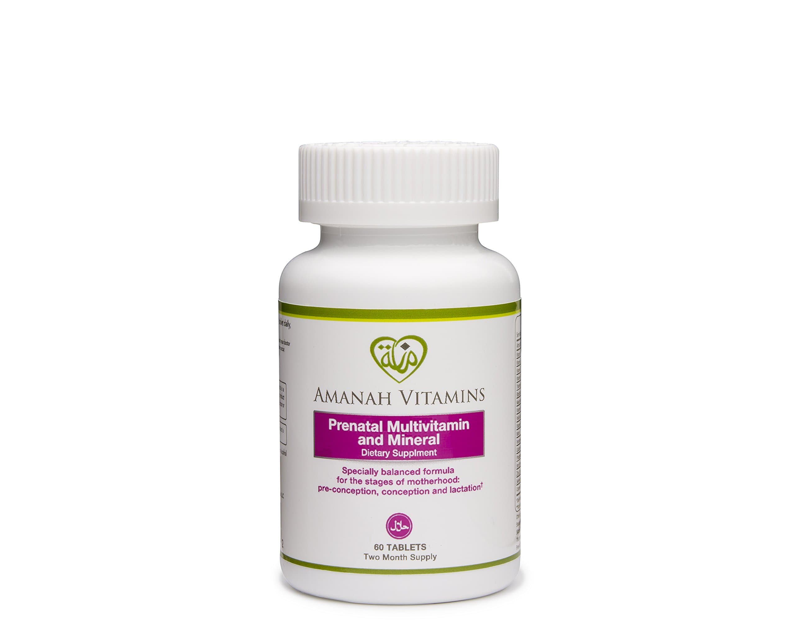 AMANAH Vitamins - Prenatal Multivitamin & Mineral - Halal Vitamins - 60 Tablets