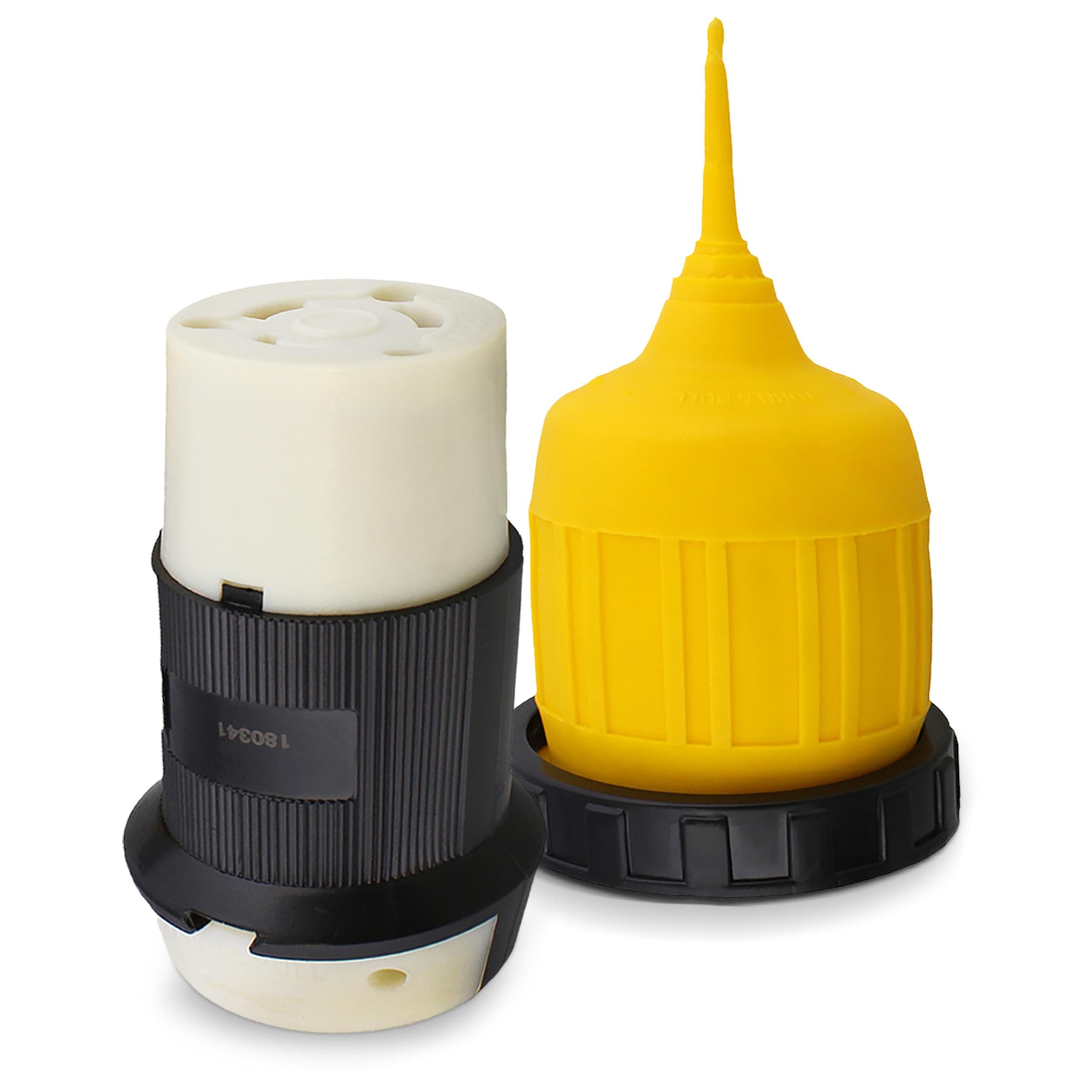 ABN L5-30R Connector with RV Power Cord Cover & Ring ââ‚¬â€œ 30 Amp Twist Lock Inlet Locking Plug Protector, 30A 125V