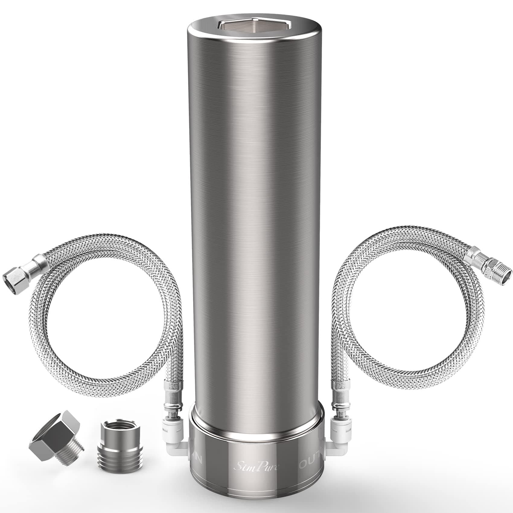 V7 Under Sink Water Filter, 5-Stage Stainless Steel Water Filtration System Direct Connect to Kitchen Faucet, Reduces 99% Lead, Chlorine, Bad Taste, 20K Gallons, No Drilling Required