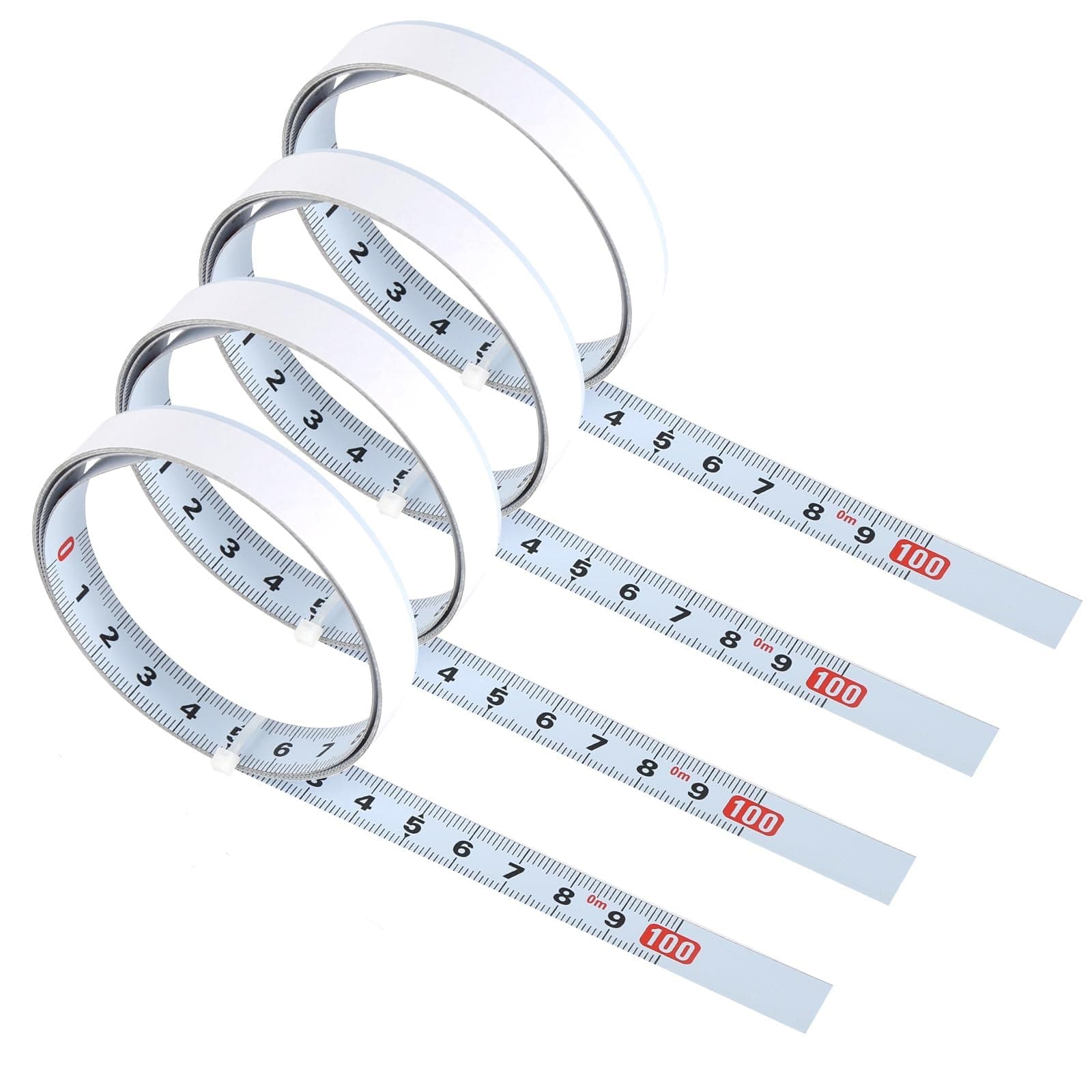 4 Rolls Carbon Steel Self Adhesive Measuring Tape Metric 1m / 39inch Left to Right Self Adhesive Measuring Tape Metric, Adhesive Ruler Tape Self Adhesive Tape Measure Self-Adhesive Measuring Tape