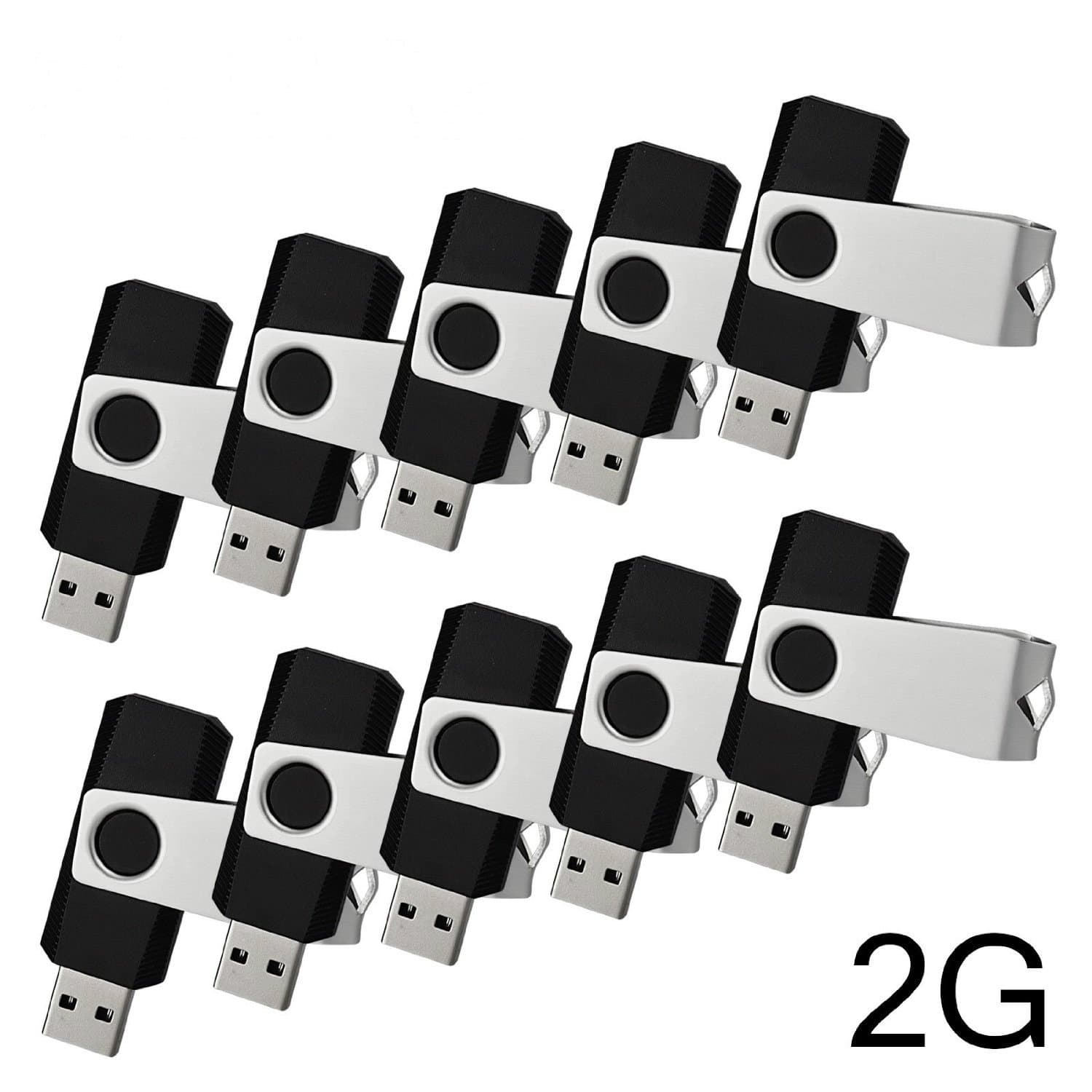 U07STORE Bulk 2GB Swivel Design USB Flash Drive 50 Pack ( 2 GB, Black, USB 2.0 )