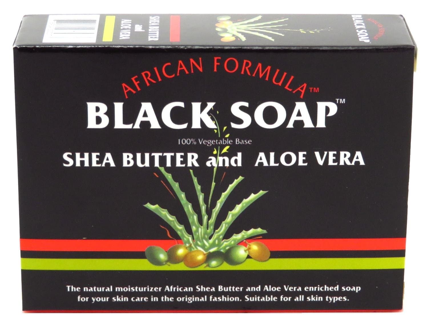 African Formula Black Soap 3.5 Ounce Shea Butter & Aloe Vera (Pack of 6)