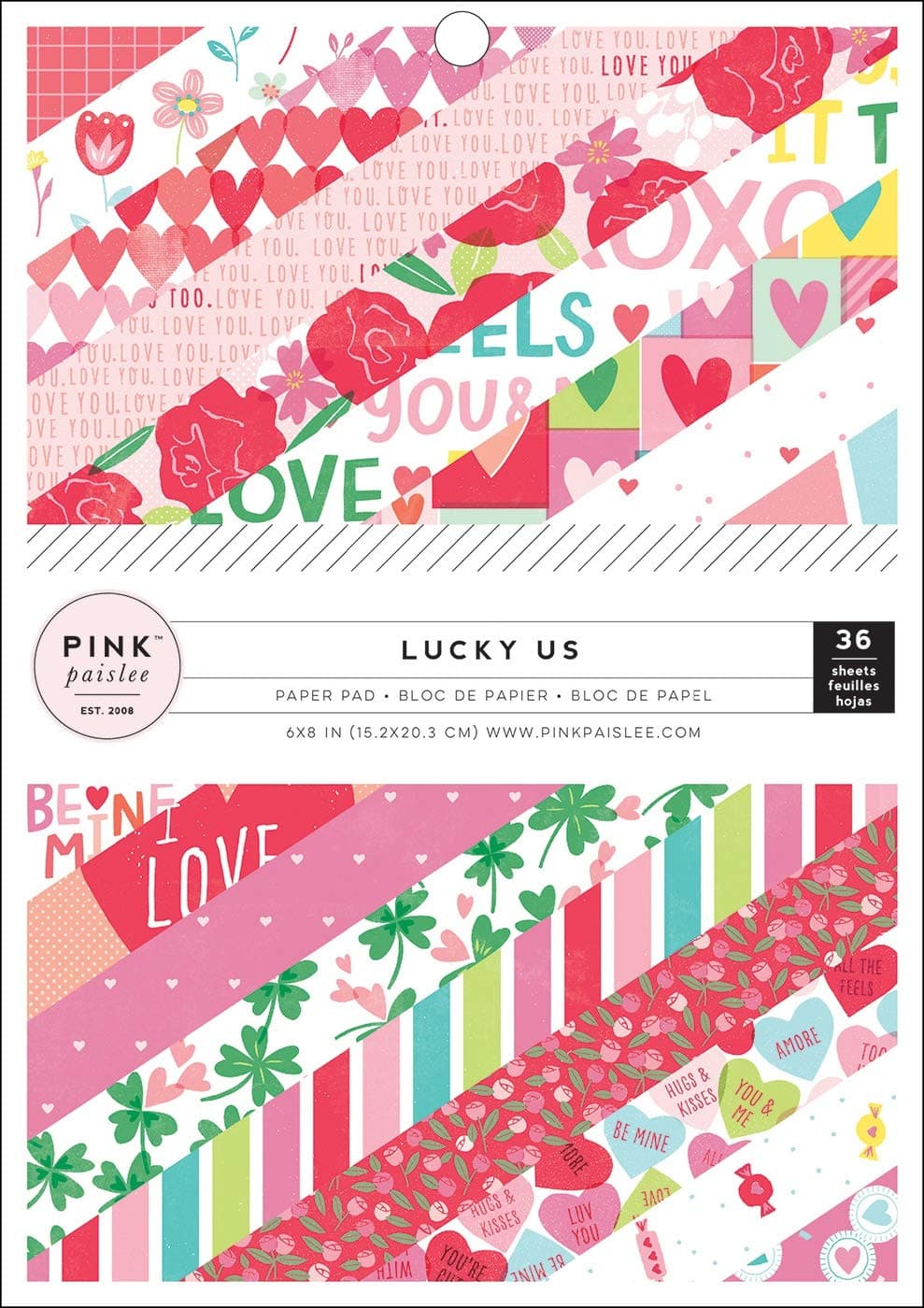 Pink Paislee Lucky Us, 18 Designs/2 Each Paper Pad, Multi