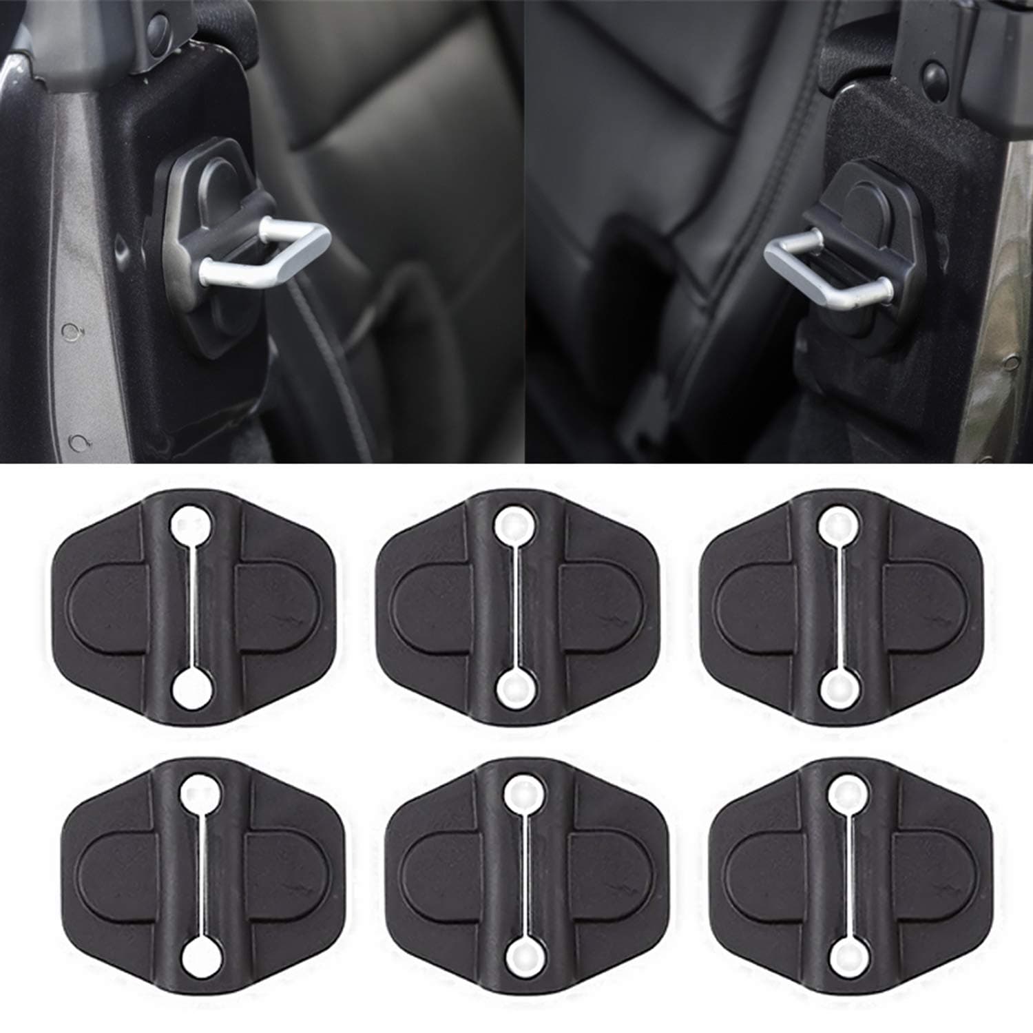 YOCTM Door Lock Decoration Cover For Jeep Wrangler JL 2018 2019 Door Lock Cover Sticker Auto Parts Accessories Black ABS For JL Black YC-JLDL-190424-15-20