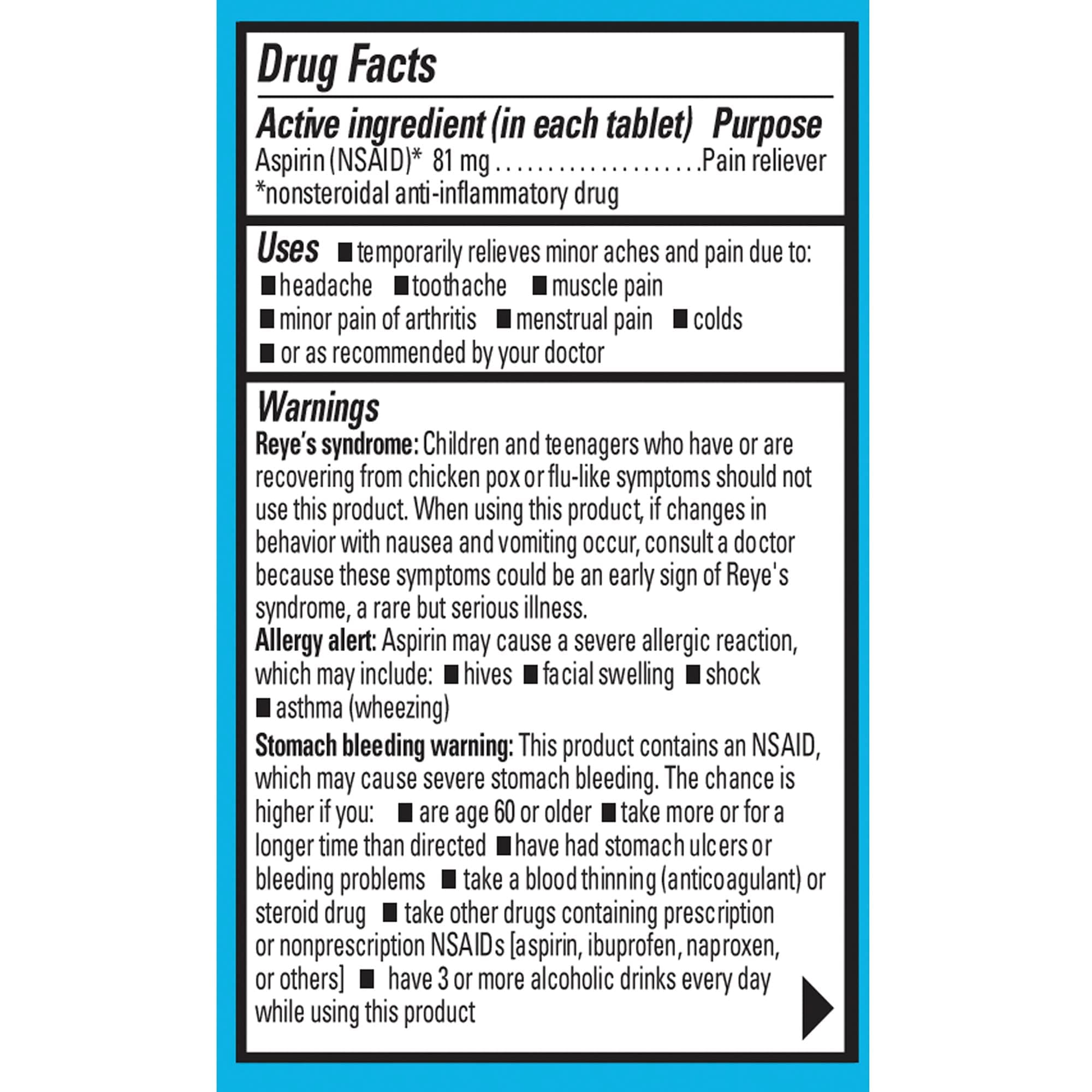 Ecotrin Low Strength Safety Coated Aspirin, NSAID 81mg, 45 count (6 Pack)