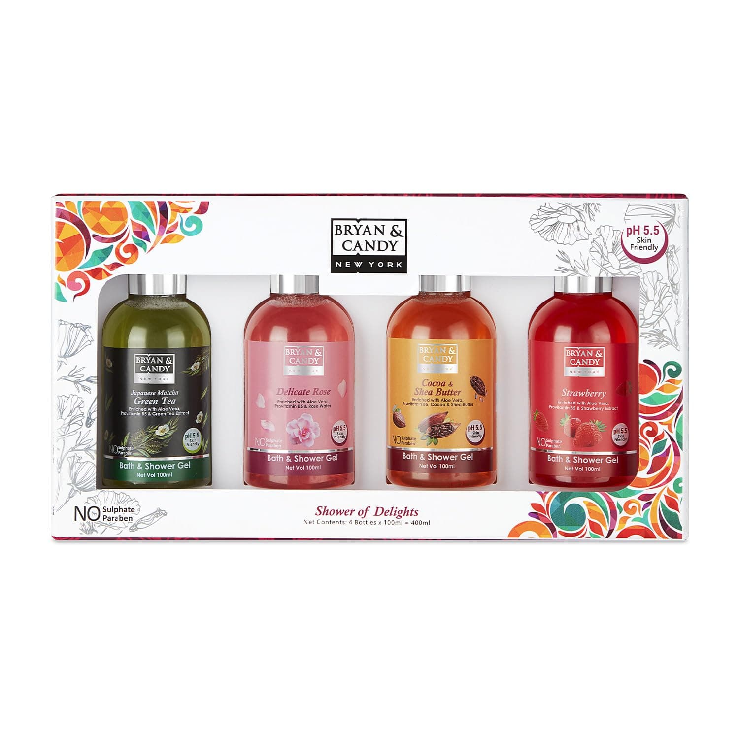 Luxurious Shower Gel Combo Kit, Women's Day Gift Set For Women And Men | Ph5.5 Skin Friendly, Fresh Fragrances |