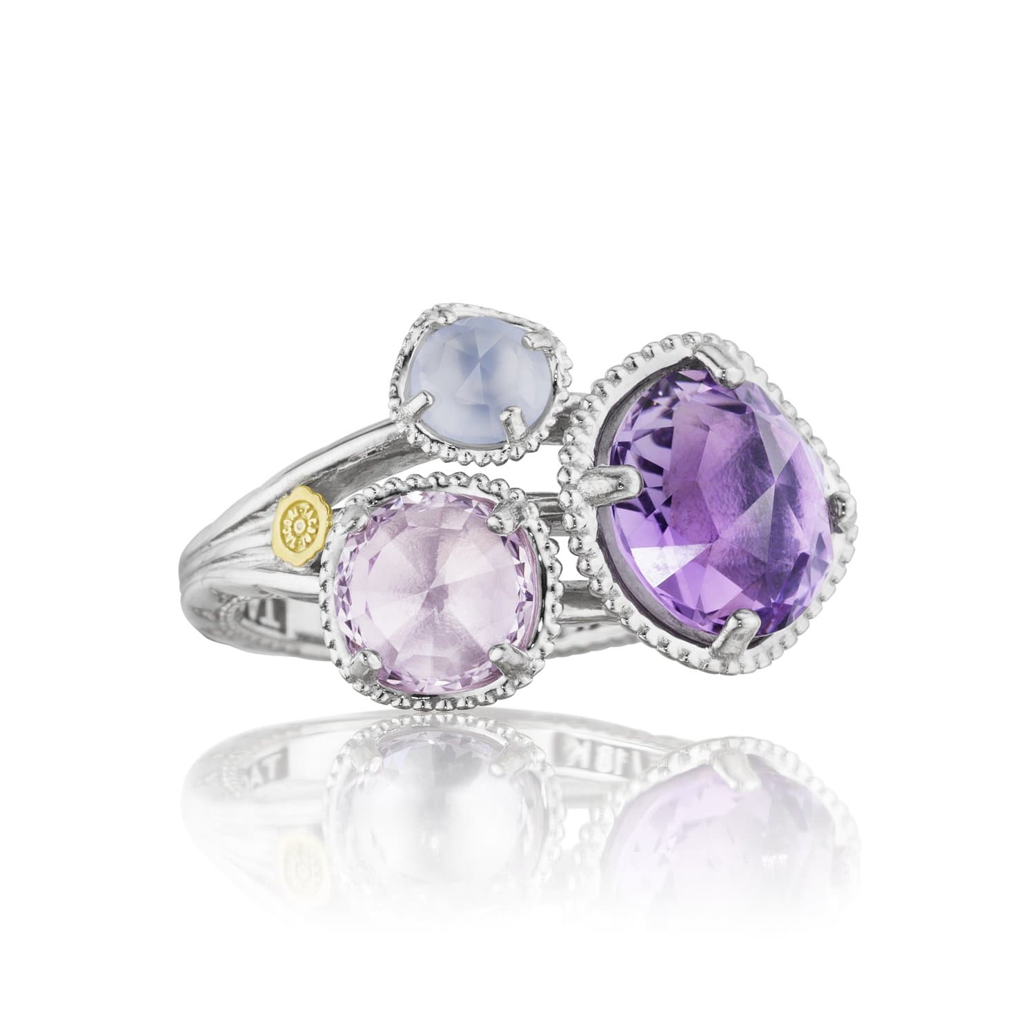 Tacori SR137130126 Lilac Blossoms Sterling Silver Multi Stone Ring, Size 7