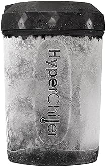 - HyperChiller HC2 Patented Iced Coffee/Beverage Cooler, NEW, IMPROVED,STRONGER AND MORE DURABLE! Ready in One Minute, Reusable for Iced Tea, Wine, Spirits, Alcohol, Juice, 12.5 Oz, Black