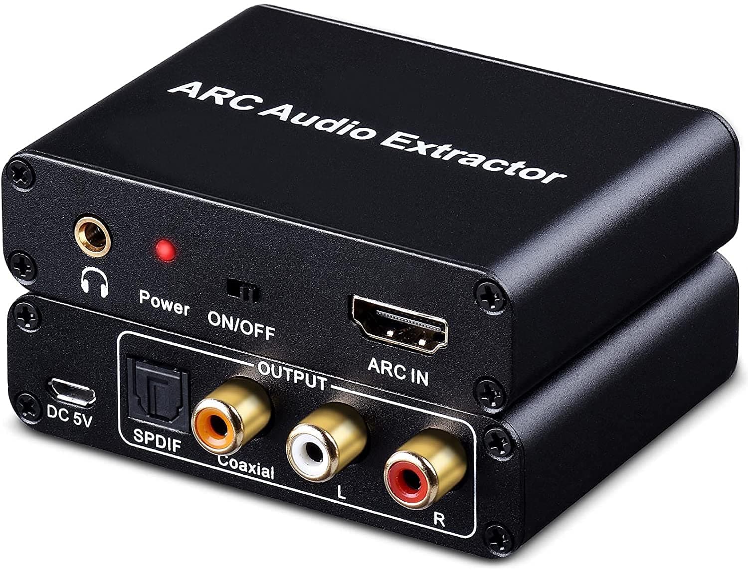 HDMI ARC Adapter, edola HDMI ARC Audio Extractor Adapter 4K HDMI Audio Splitter with Digital Optical Toslink Coaxial and Analog 3.5mm L/R Stereo Audio for HDTV Soundbar Speaker Amplifier Home Theater.