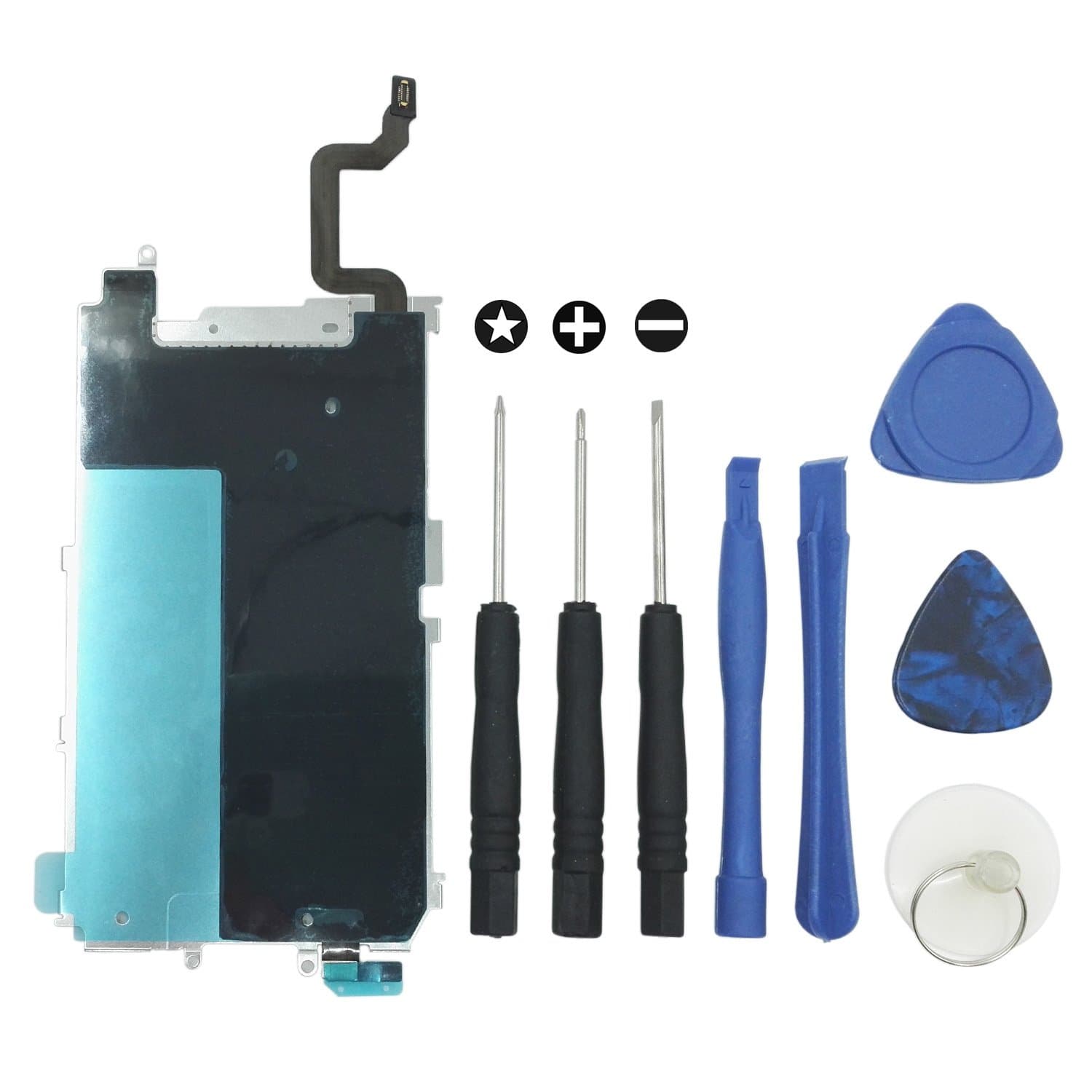 LCD Screen Back Heat Shield Metal Plate with Home Button Flex Cable Replacement Part for iPhone 6 4.7 inch ,with Repair Tool Set for iPhone