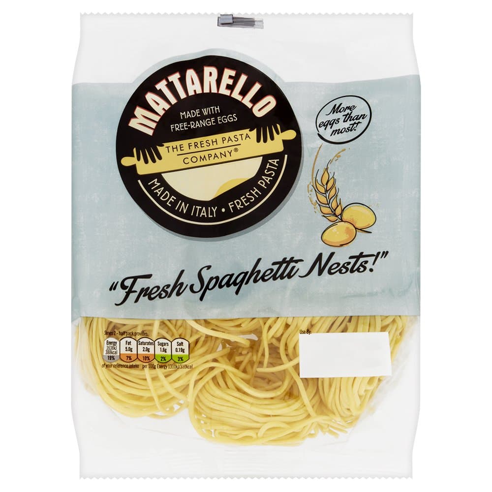 Mattarello by The Fresh Pasta Company Fresh Spaghetti Nests 250 g