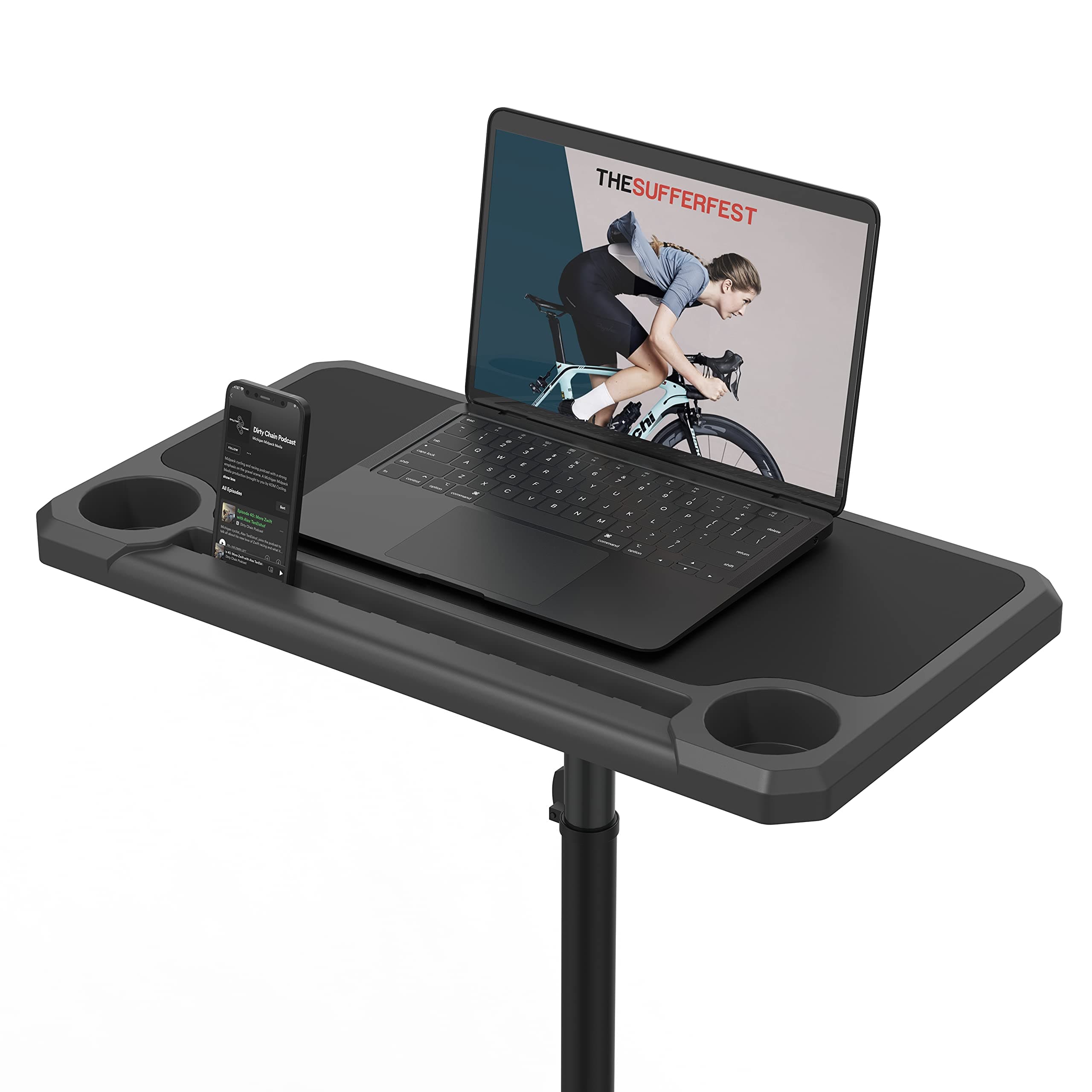 Media Display - Indoor Cycling Desk for Bicycle Trainer - Bike Desk Creates Rad Indoor Cycling Pain Cave - Perfect for Displaying Zwift, TR, and Wahoo SUF!