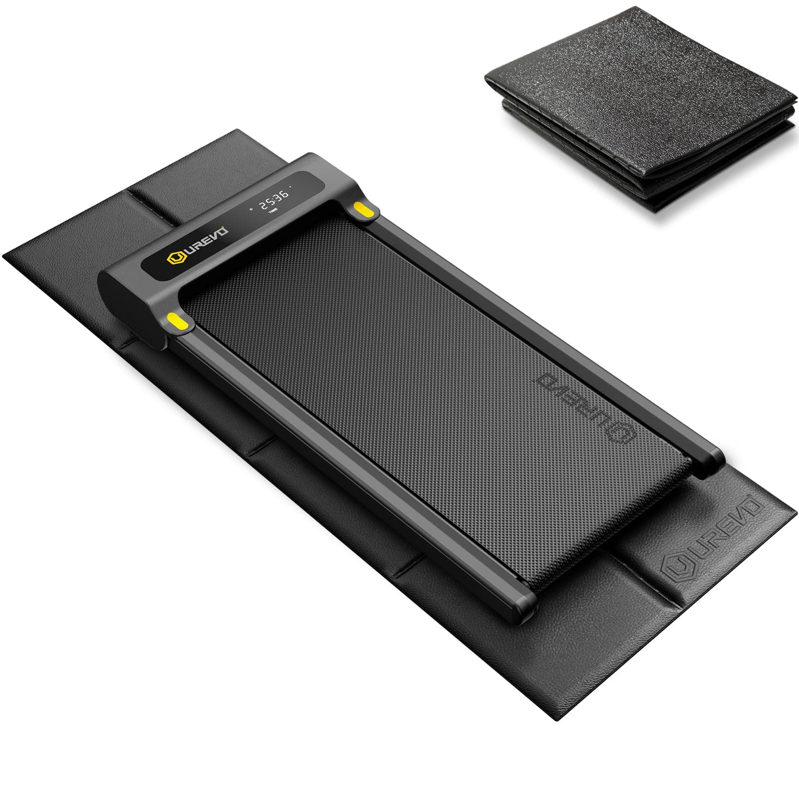 Laufband mit 9% Steigung, Walking pad klappbar mit Sicherheitsgriff, One-Touch-HIIT-Modus, Gehen, Joggen oder Laufen fürs Homeoffice, Kein Zusammenbau erforderlich, Fernbedienung & LED-Anzeige