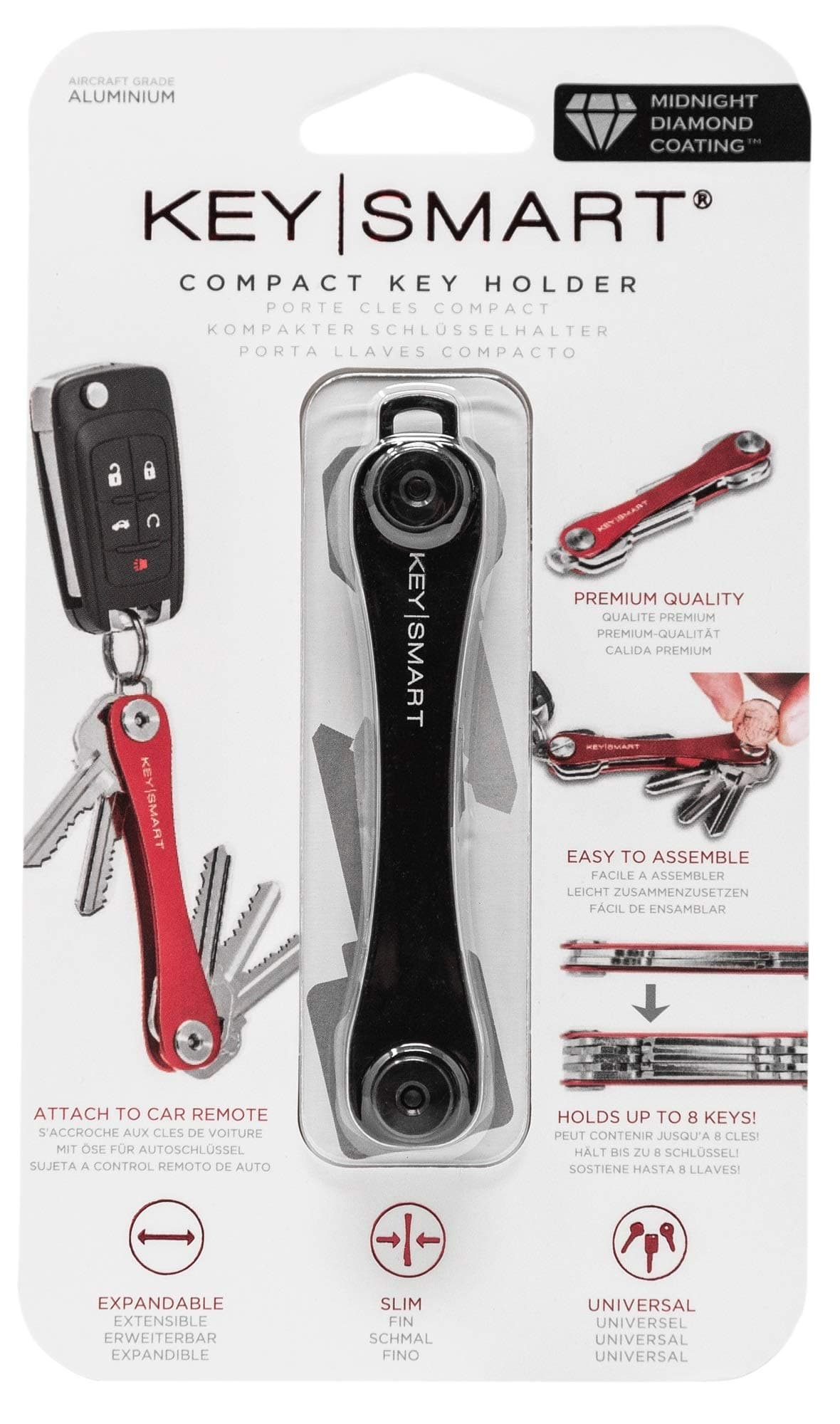 Compact Key Holder & Keychain Organizer (up to 8 Keys)