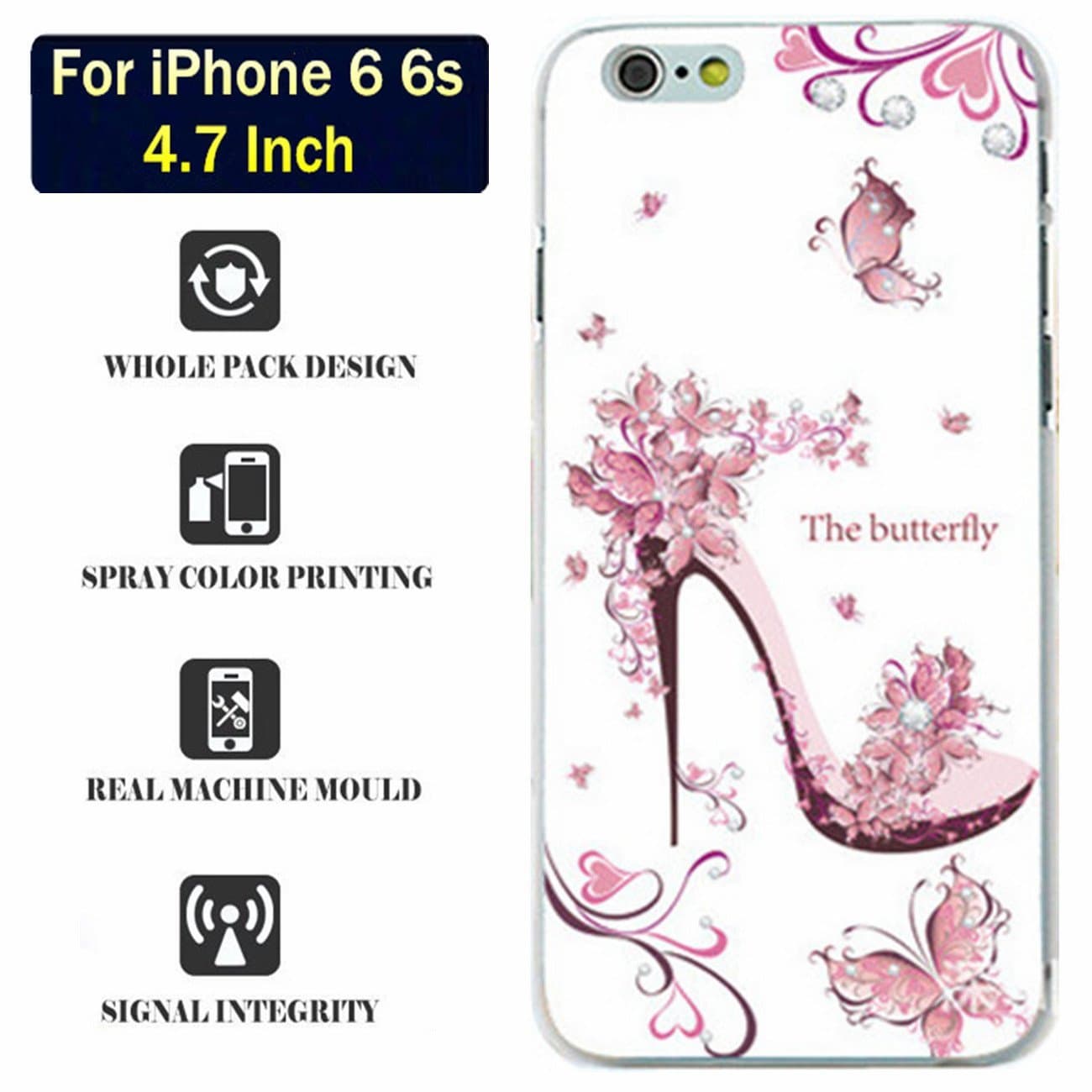 iPhone 6 6s Case,For Girls Ladies Originality Lightweight Coloured Drawing Pattern Unique Stylish PC Material Shell Skin for iPhone 6 6s 4.7 inch(pink)