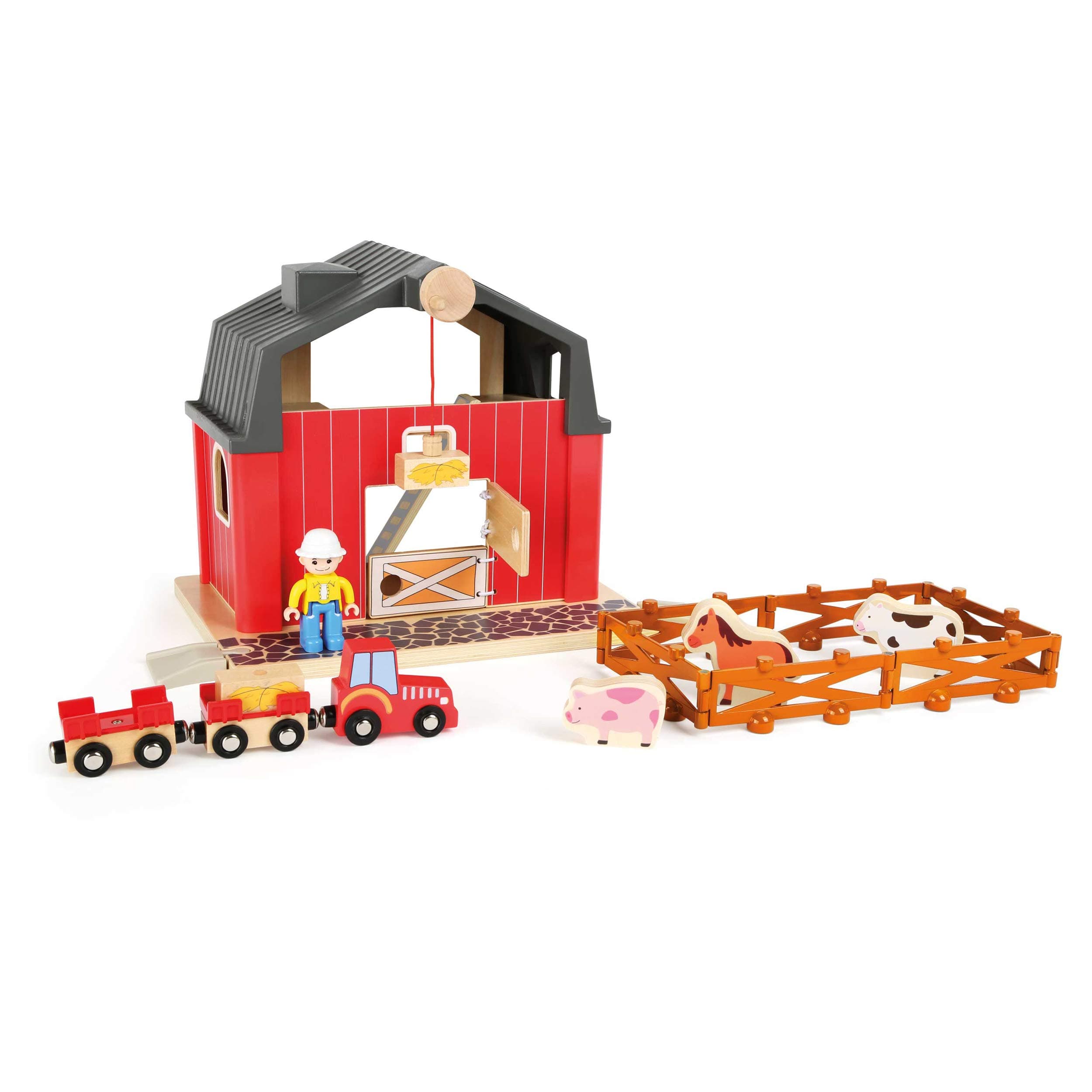 small foot 10800 Farm with accessories, including afarmer, a tractor with trailers, animals and fence, from 3 years