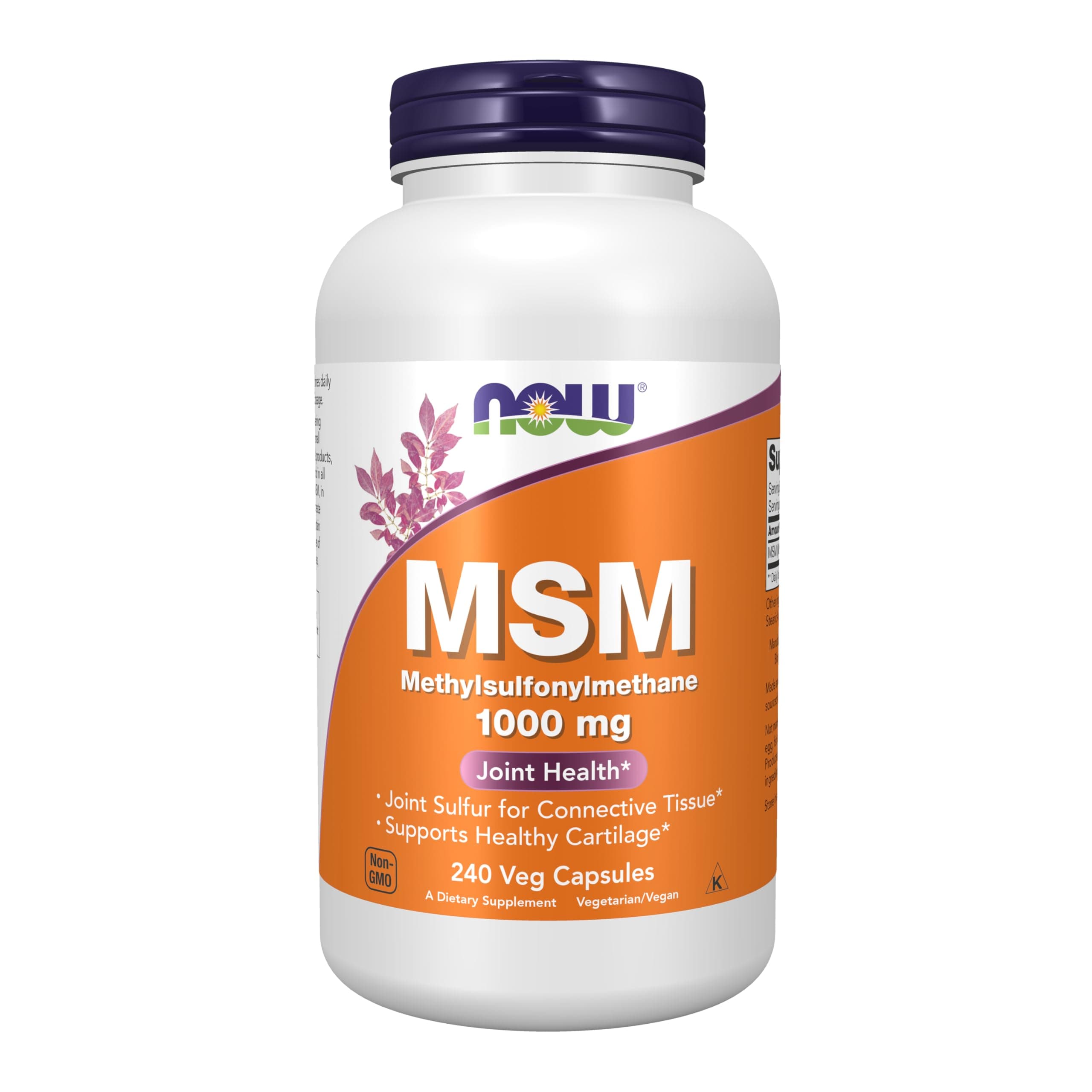 NOW Supplements, MSM (Methylsulfonylmethane) 1,000 mg, Joint Health*, 240 Veg Capsules
