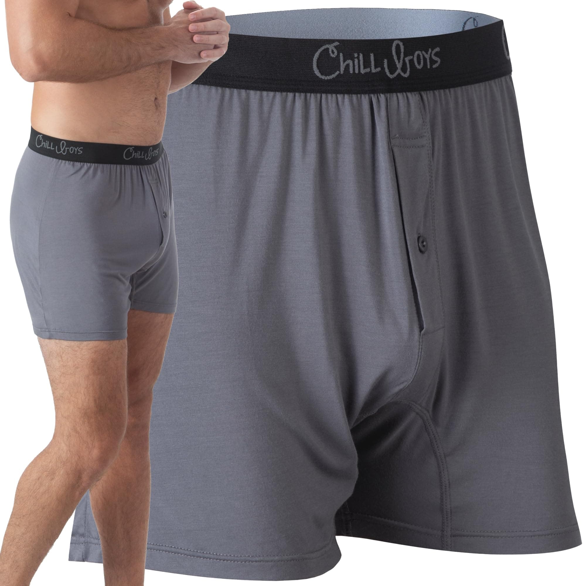 Chill BoysViscose from Bamboo Boxers for Men - Cool Comfortable, Soft Breathable Men's Underwear - Boxer Shorts